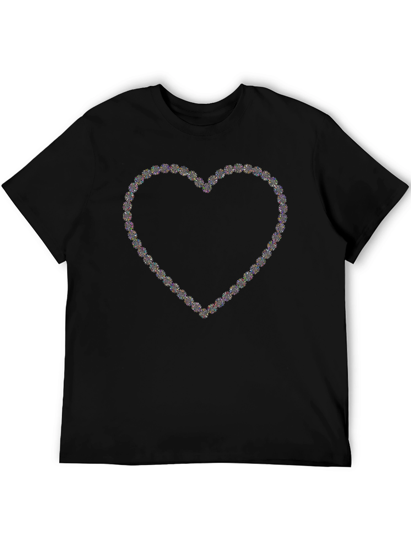 Heart Sparkle Graphic Black T-Shirt