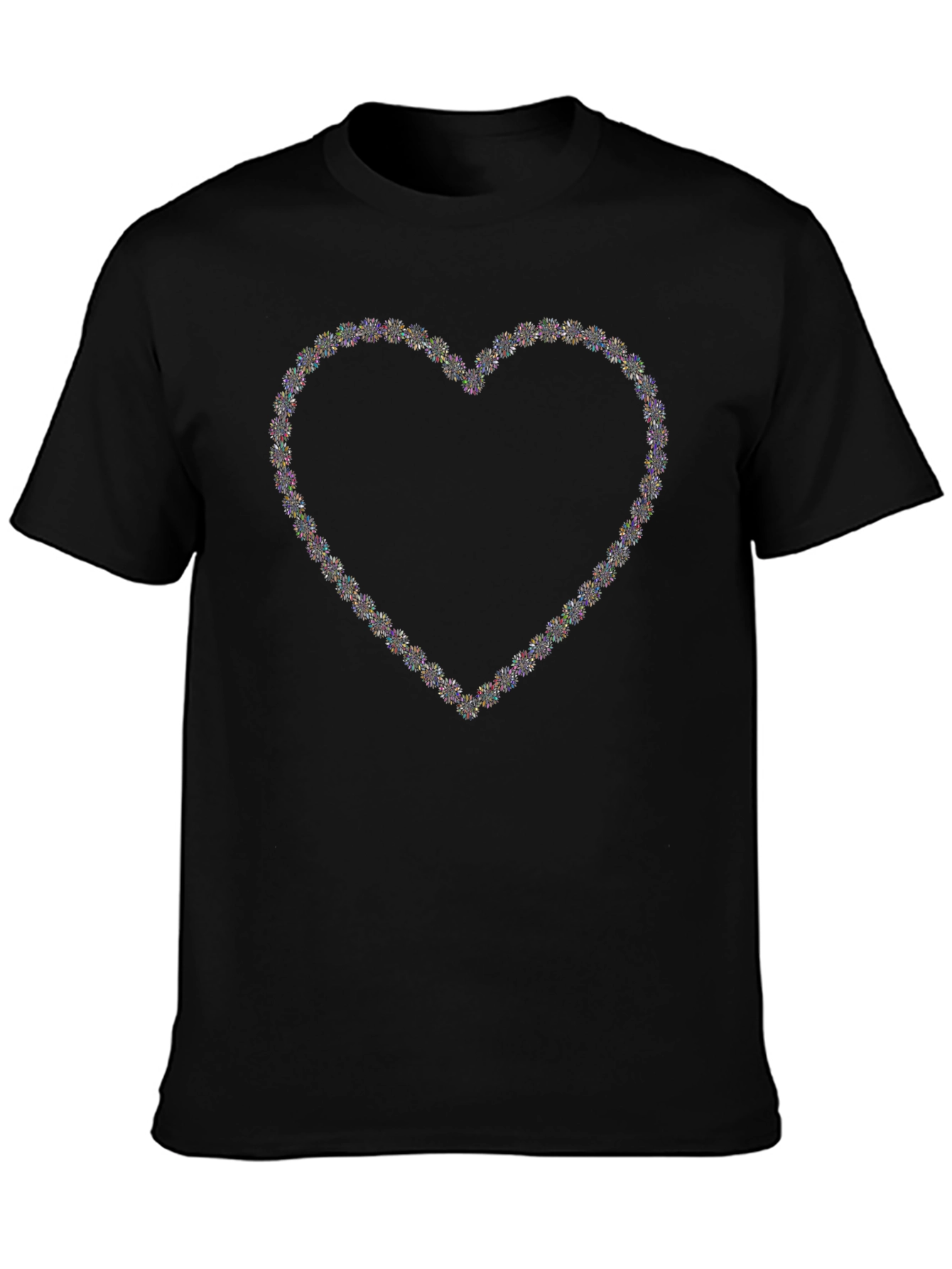 Heart Sparkle Graphic Black T-Shirt