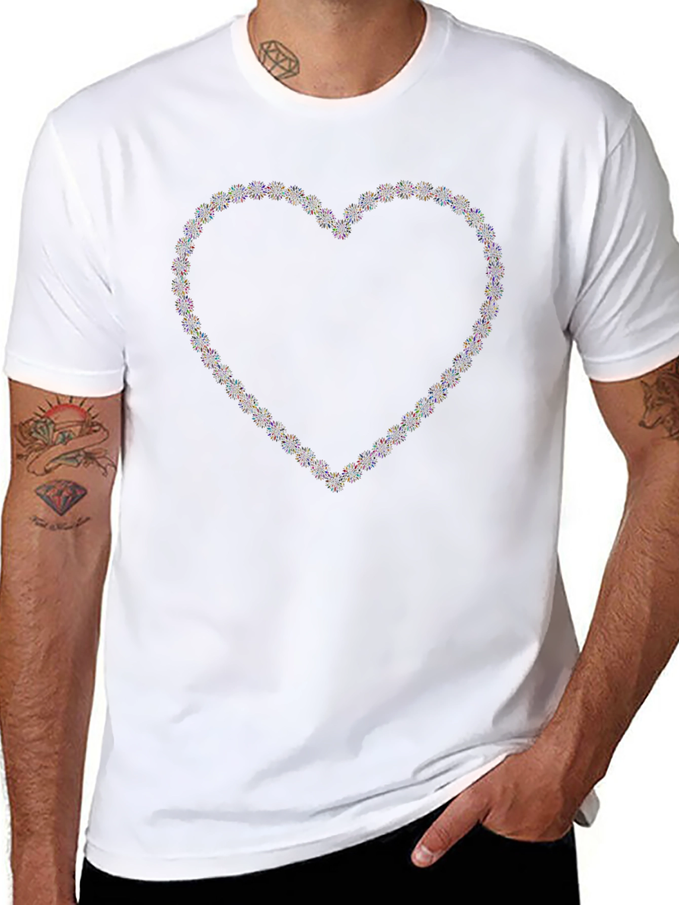 Heart Sparkle Graphic Black T-Shirt