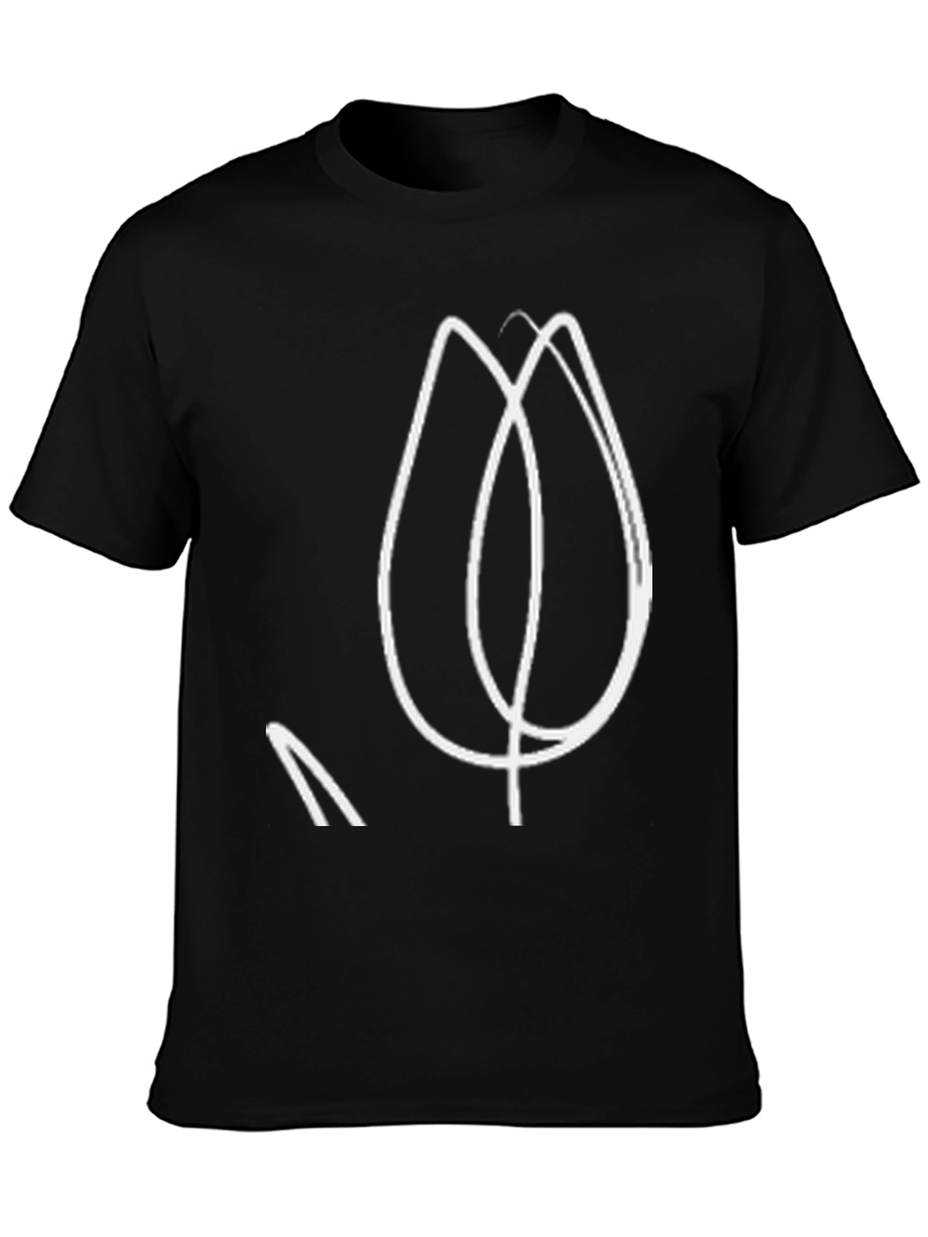 Abstract Tulip Graphic Black T-Shirt