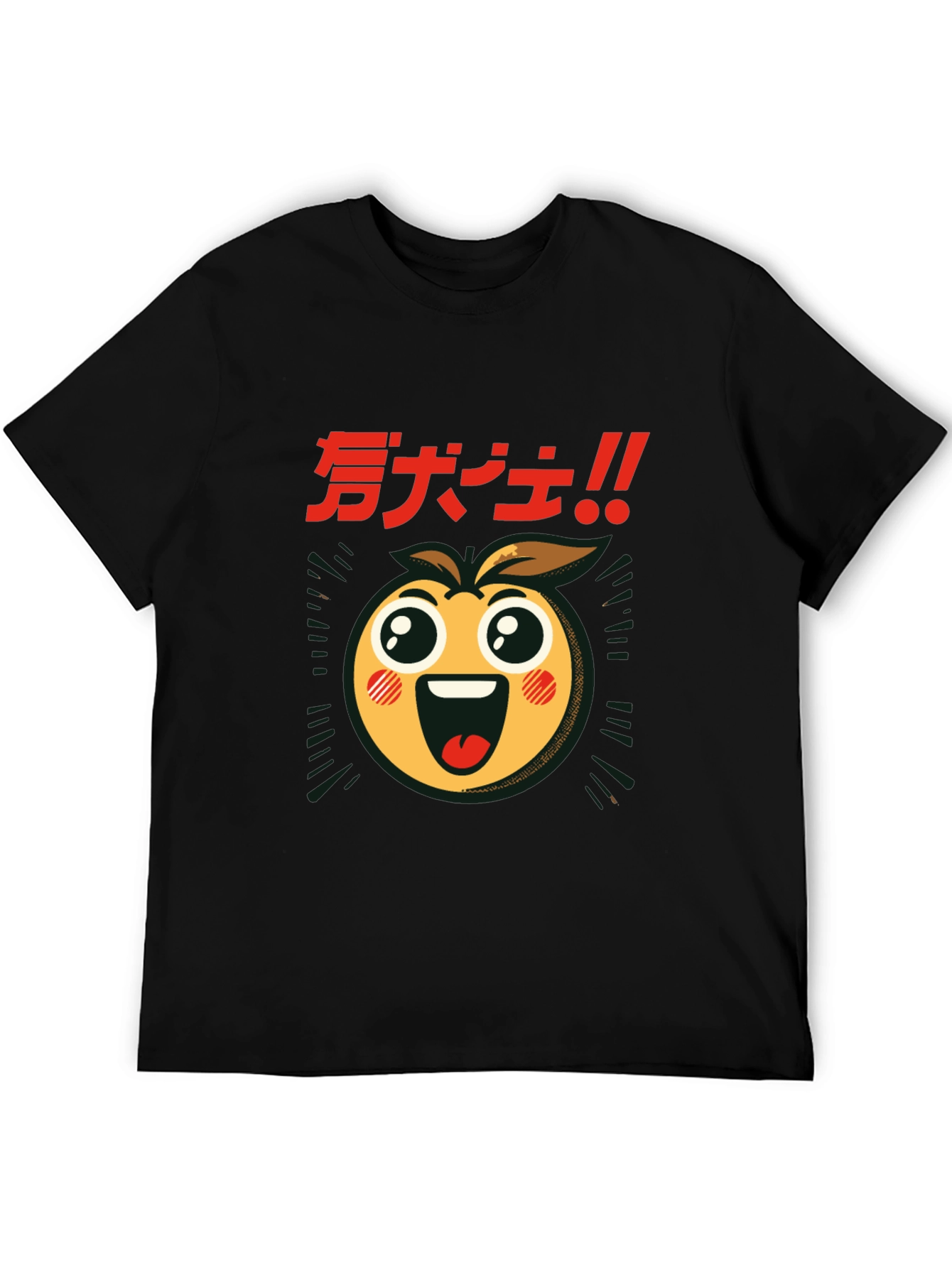 Anime Emoji Graphic Black T-Shirt