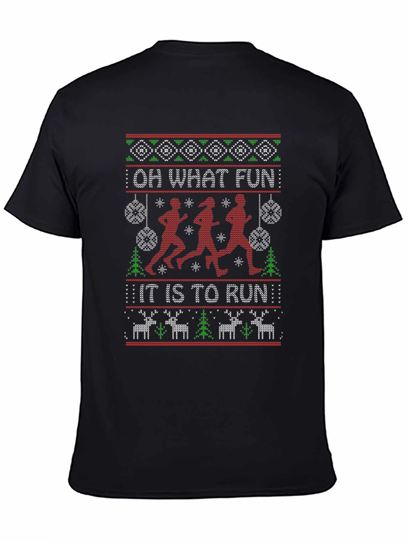 Oh What Fun to Run Ugly Christmas Sweater T-Shirt