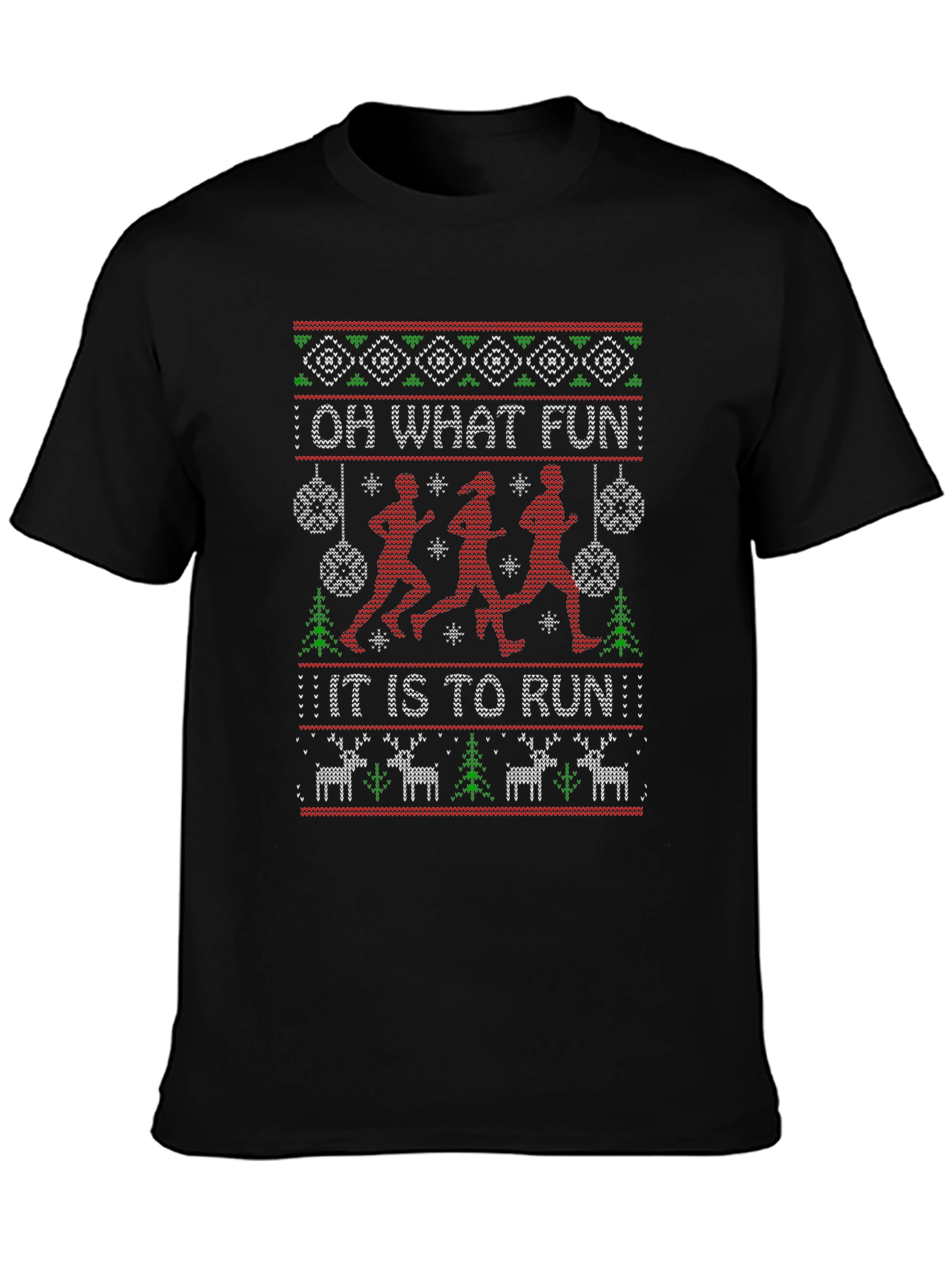 Oh What Fun to Run Ugly Christmas Sweater T-Shirt