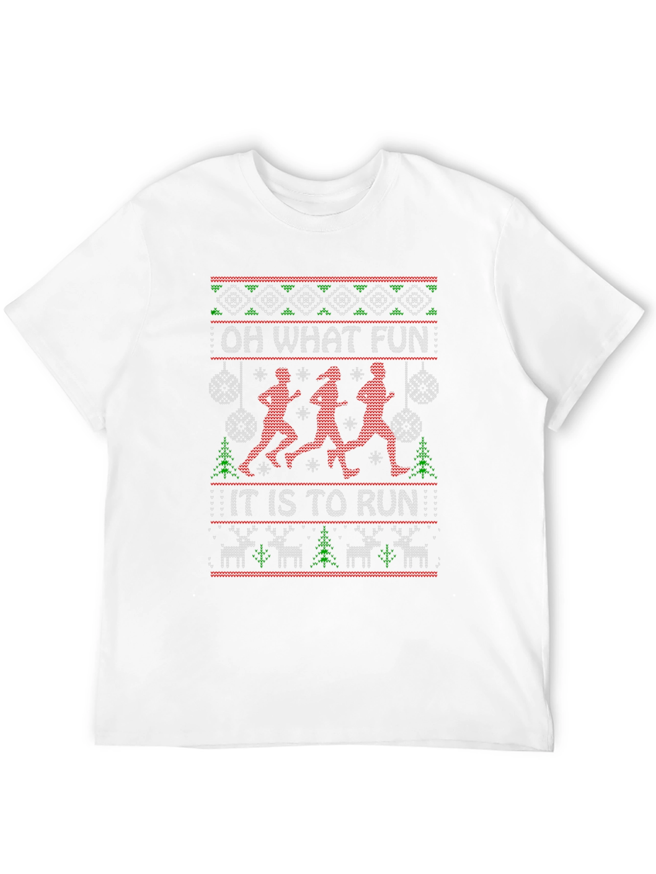 Oh What Fun to Run Ugly Christmas Sweater T-Shirt