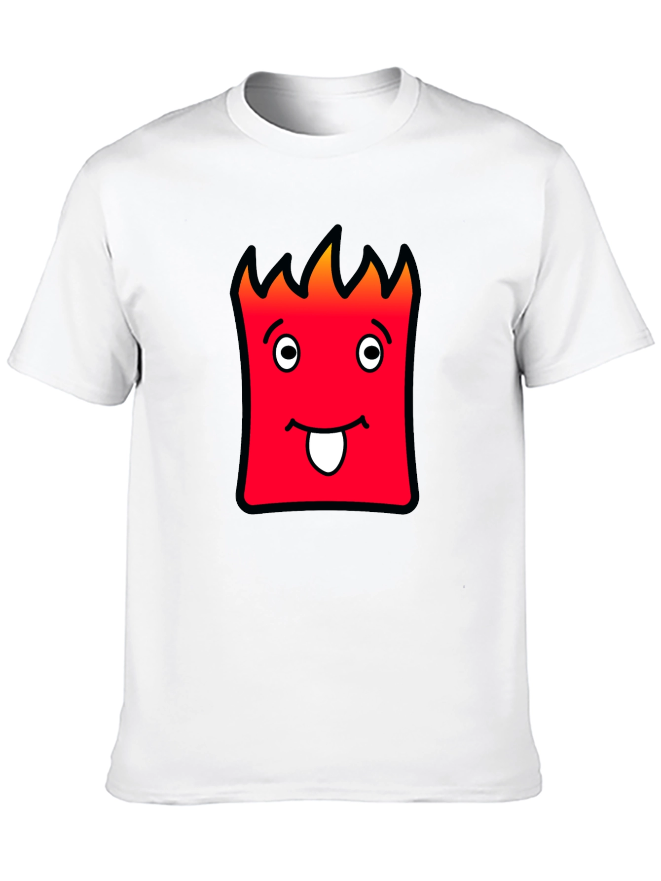 Funny Red Cartoon Face Black T-Shirt