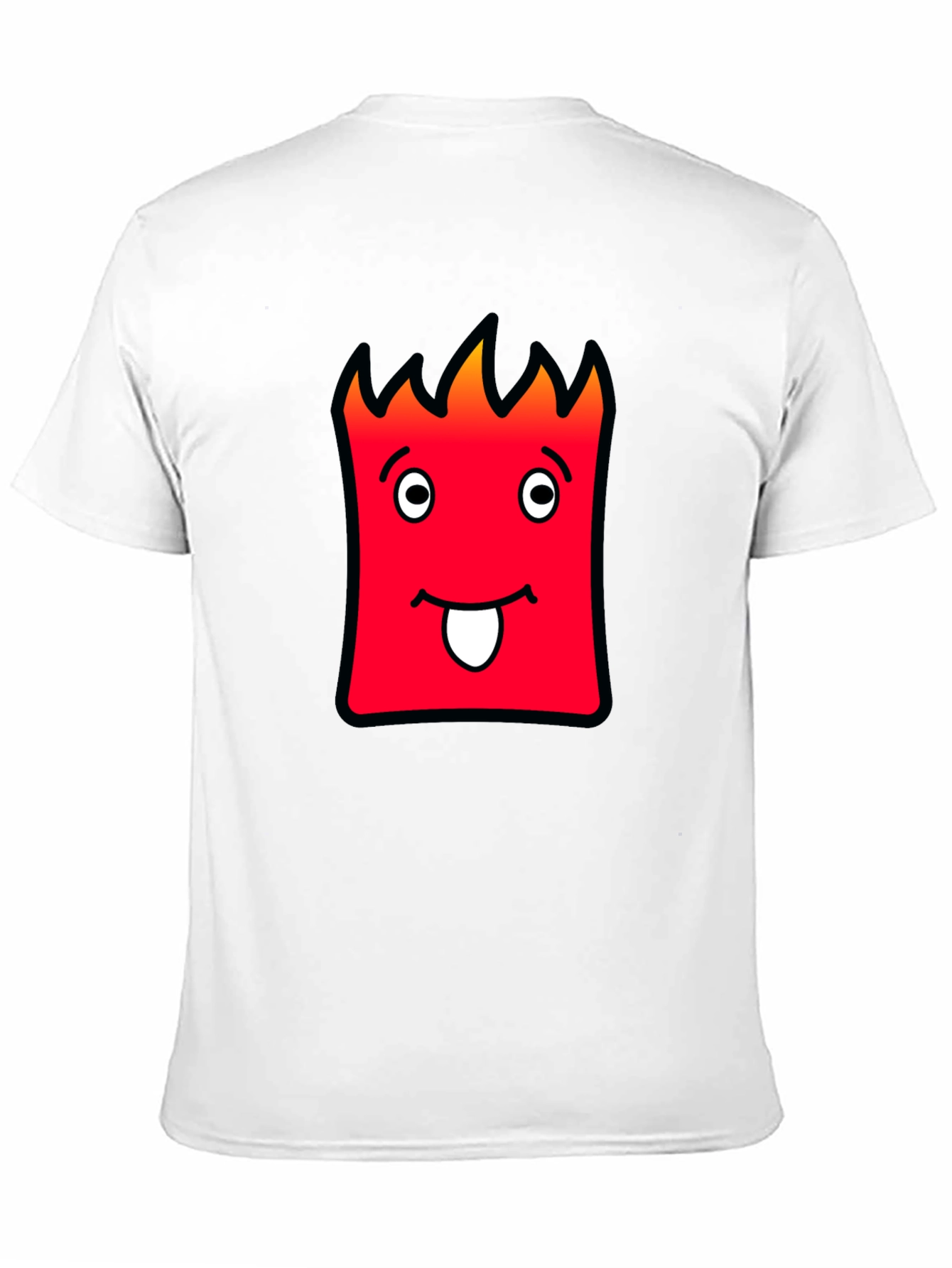 Funny Red Cartoon Face Black T-Shirt
