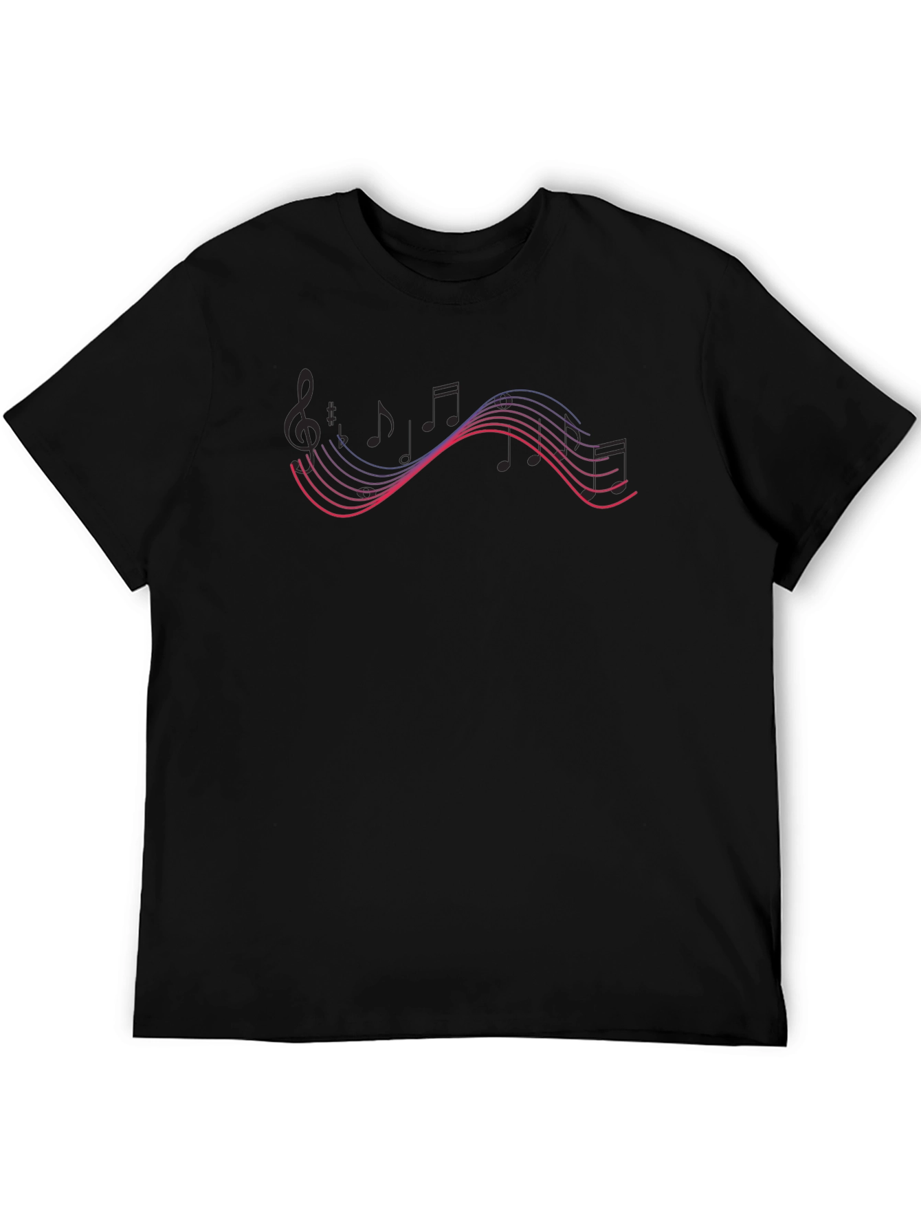 Musical Notes Black T-Shirt