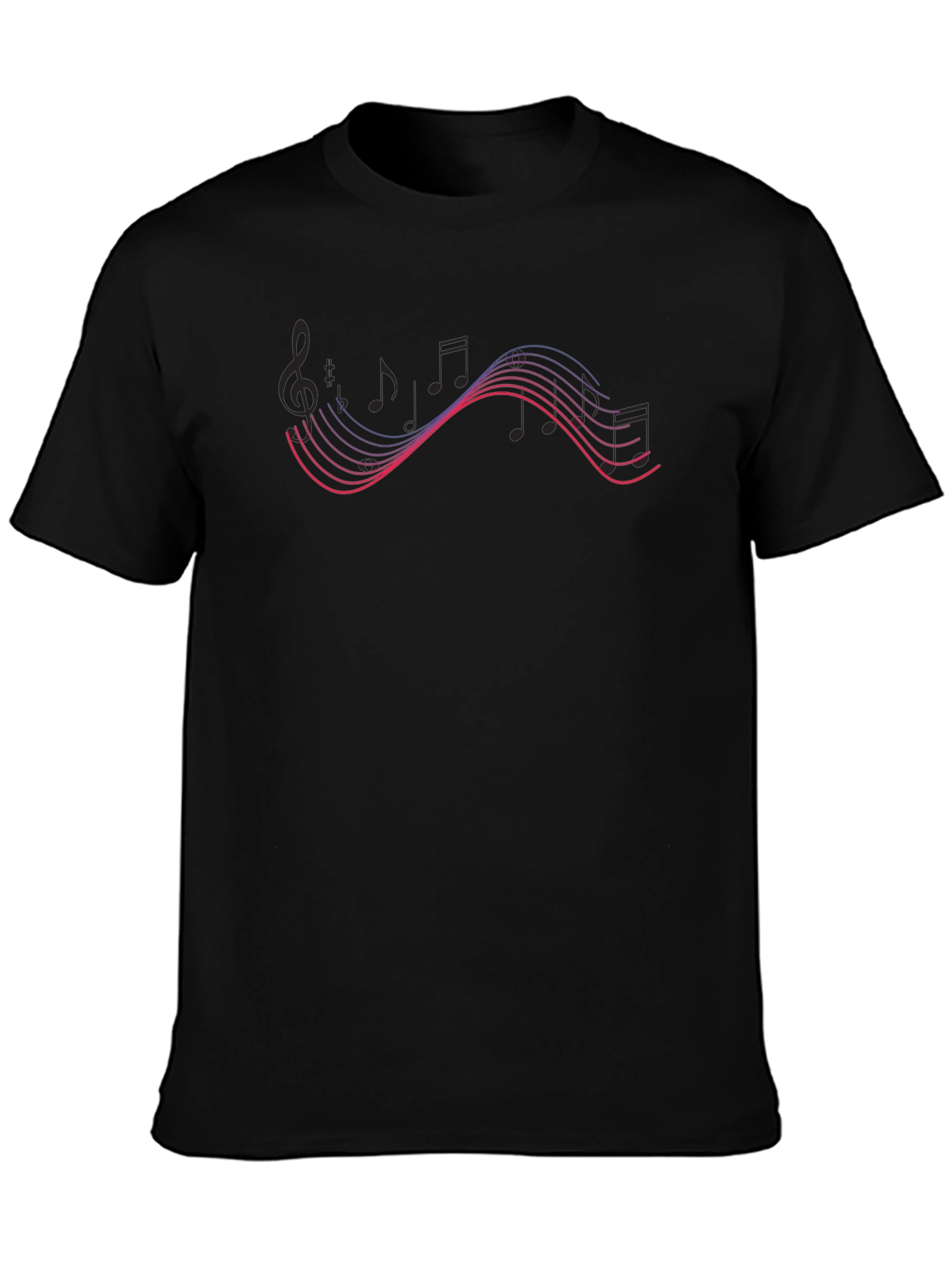 Musical Notes Black T-Shirt