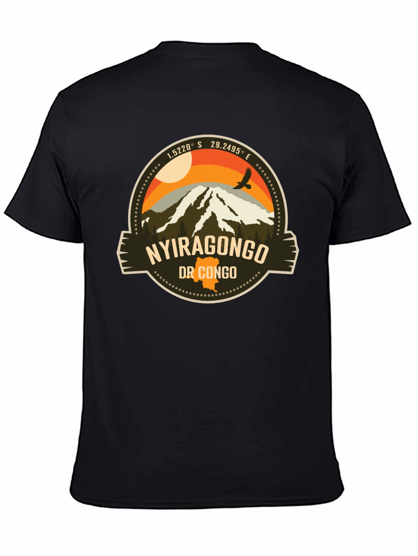 Nyiragongo DR Congo T-Shirt Black Tee