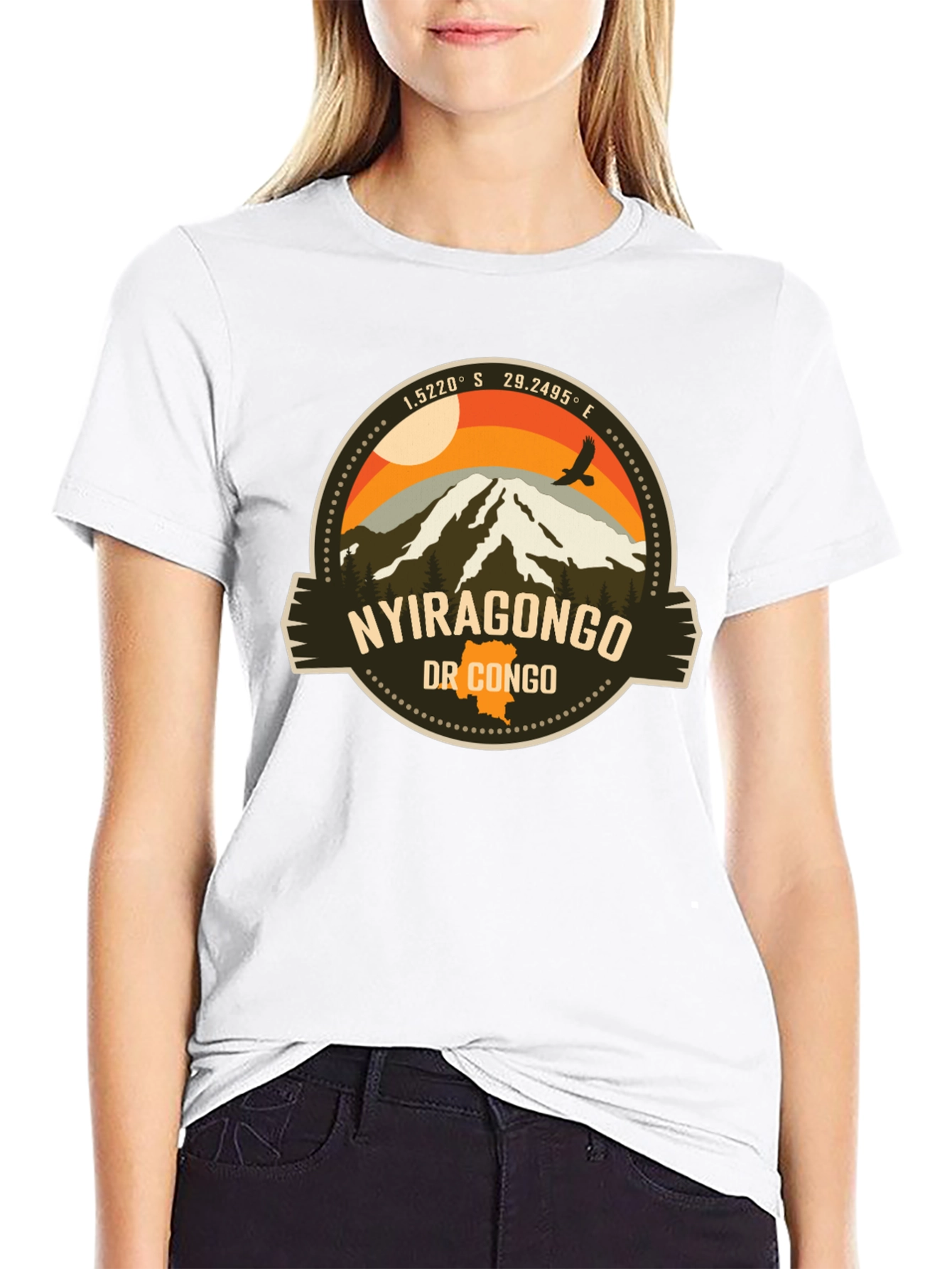 Nyiragongo DR Congo T-Shirt Black Tee