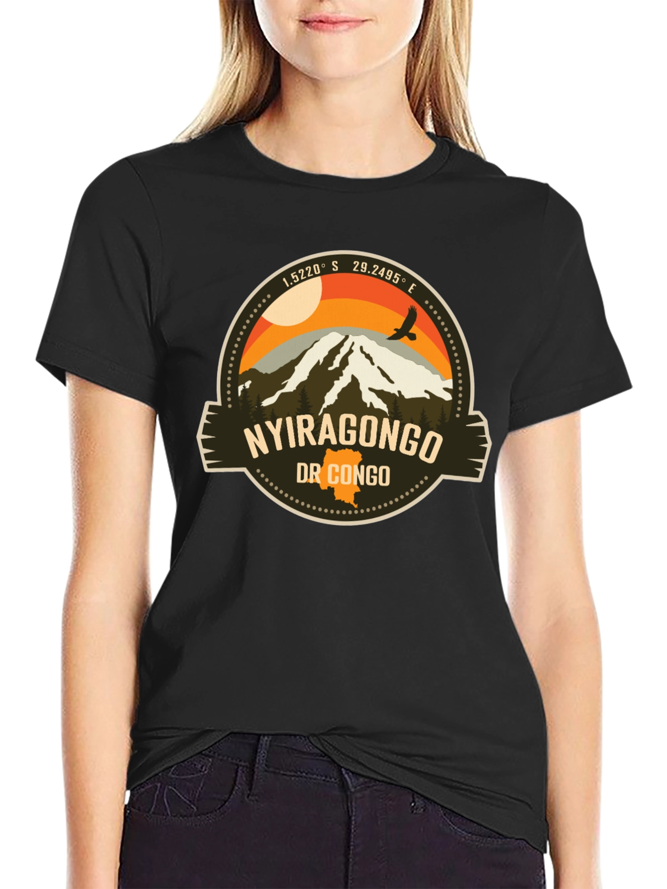 Nyiragongo DR Congo T-Shirt Black Tee
