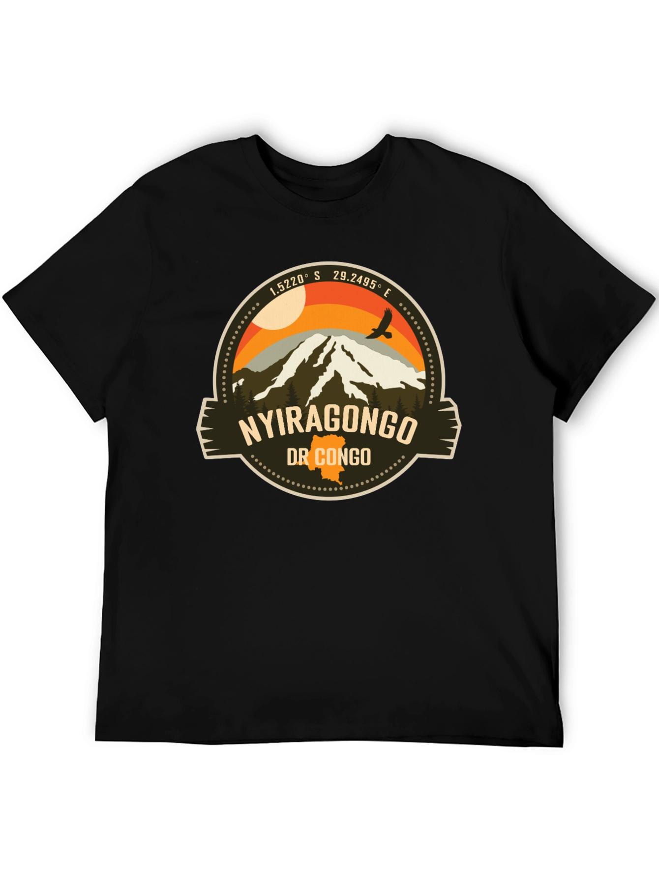Nyiragongo DR Congo T-Shirt Black Tee