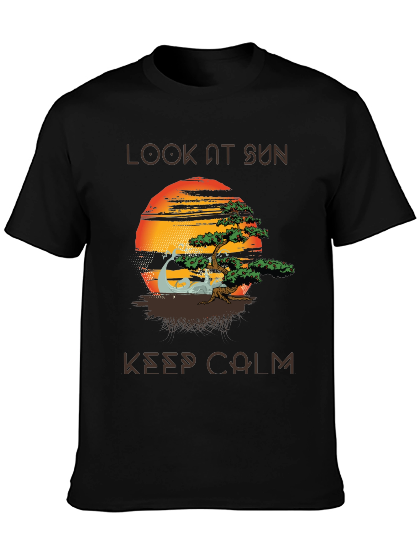 Zen Sunset T-Shirt - Look At Sun Keep Calm