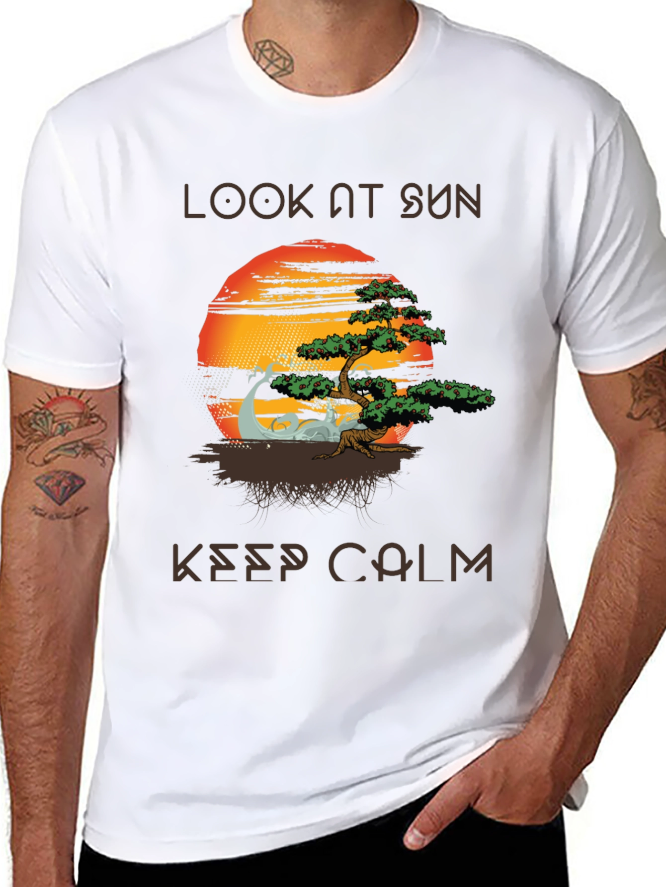Zen Sunset T-Shirt - Look At Sun Keep Calm