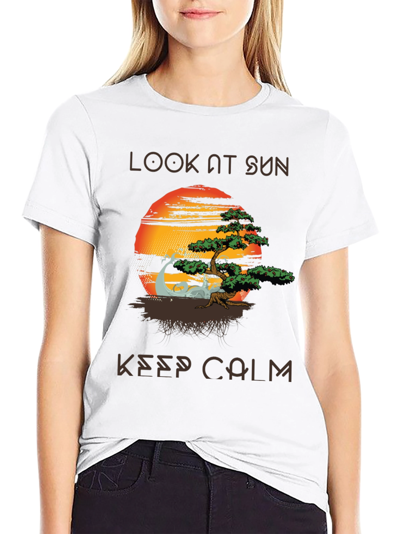 Zen Sunset T-Shirt - Look At Sun Keep Calm