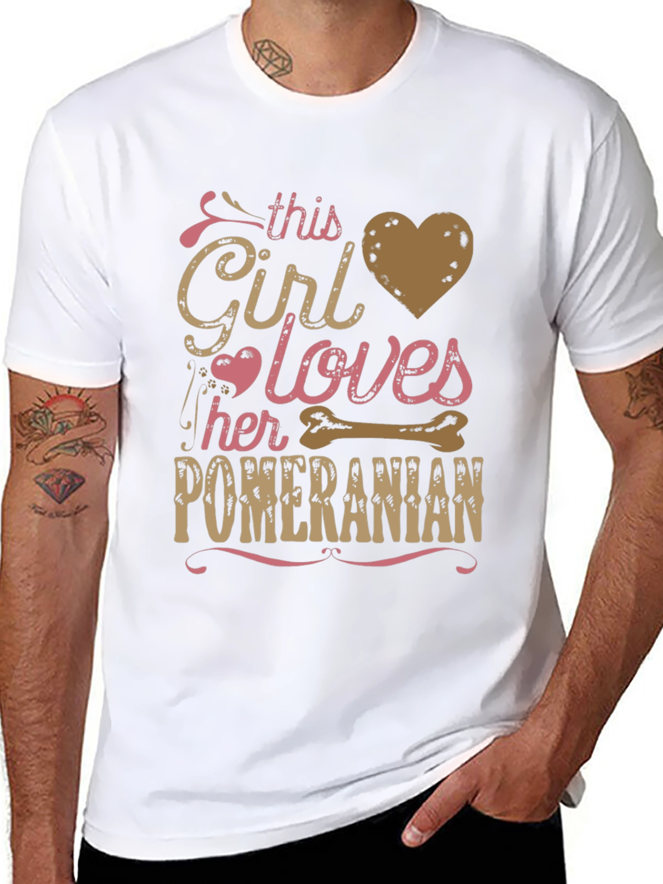 Girl Loves Pomeranian T-Shirt Dog Lover Tee