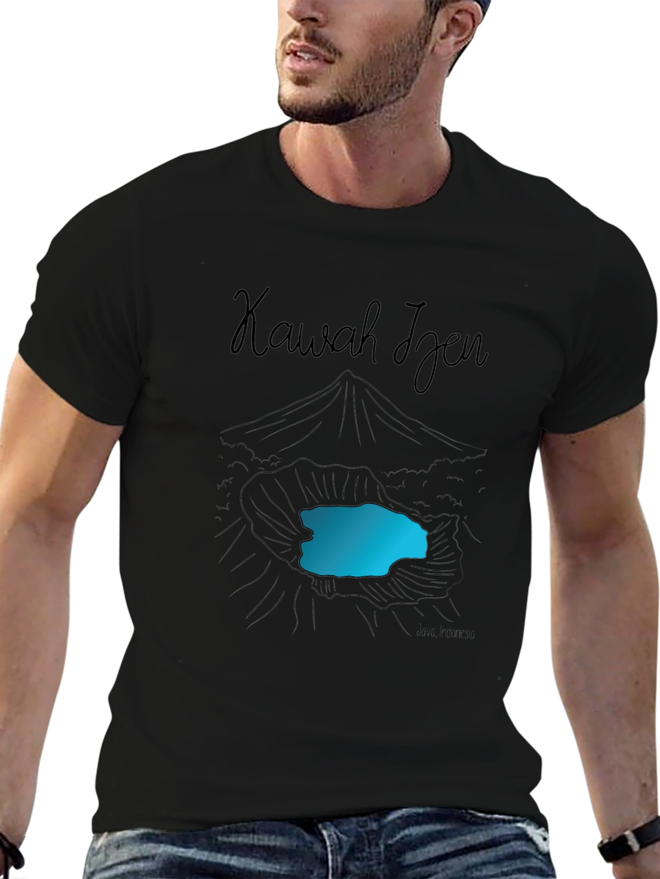 Kawah Ijen Volcano Black T-Shirt