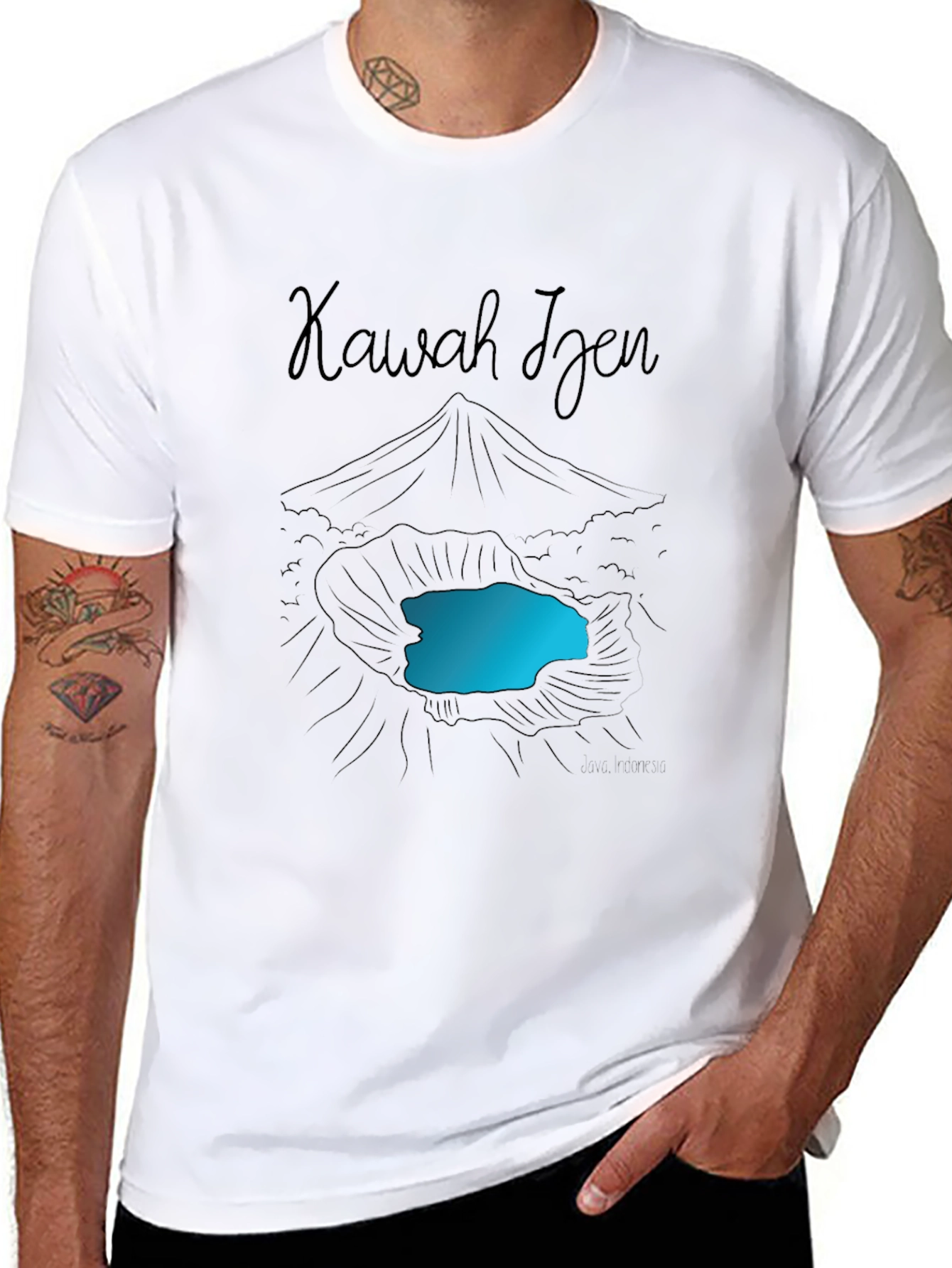 Kawah Ijen Volcano Black T-Shirt