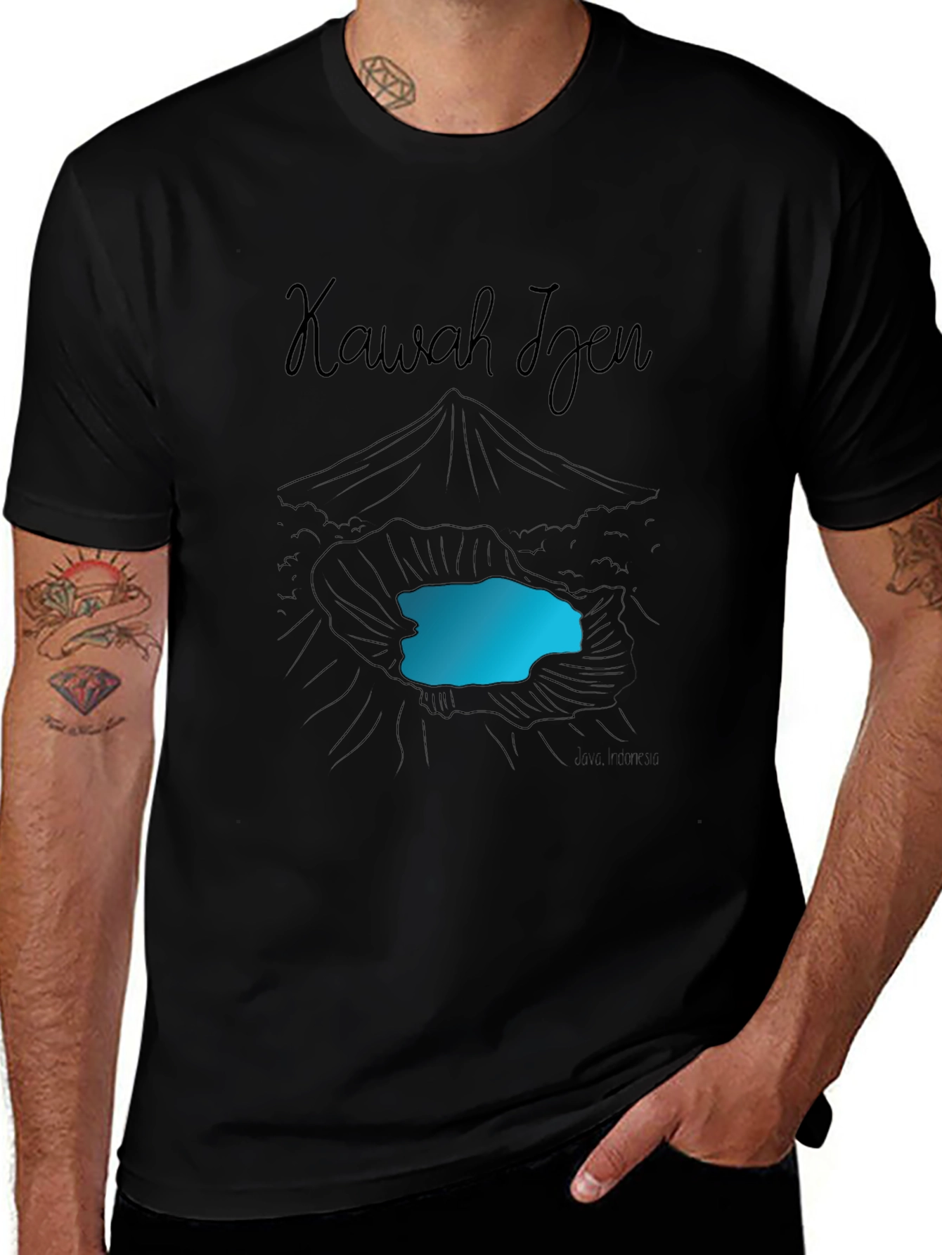 Kawah Ijen Volcano Black T-Shirt