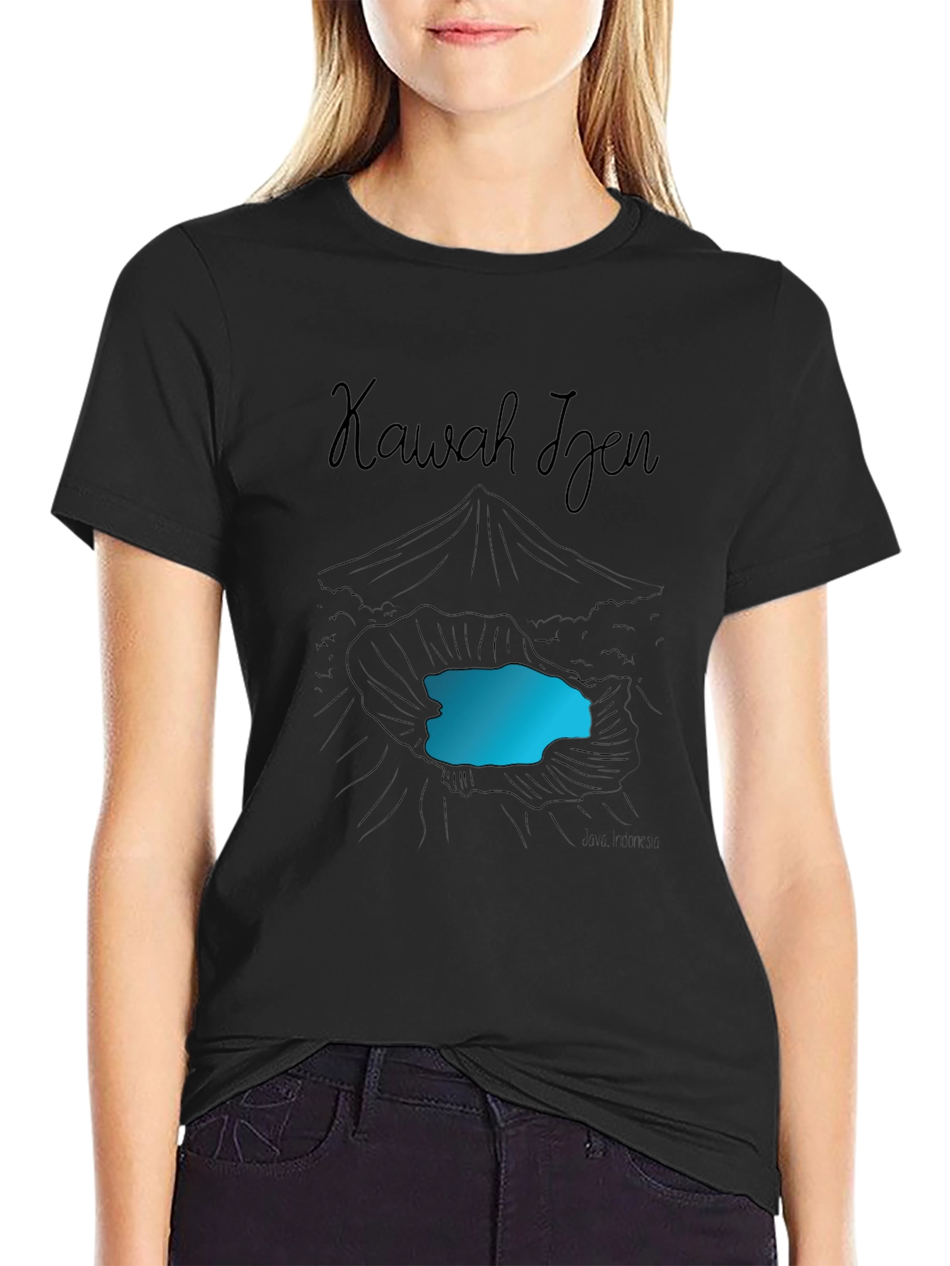 Kawah Ijen Volcano Black T-Shirt