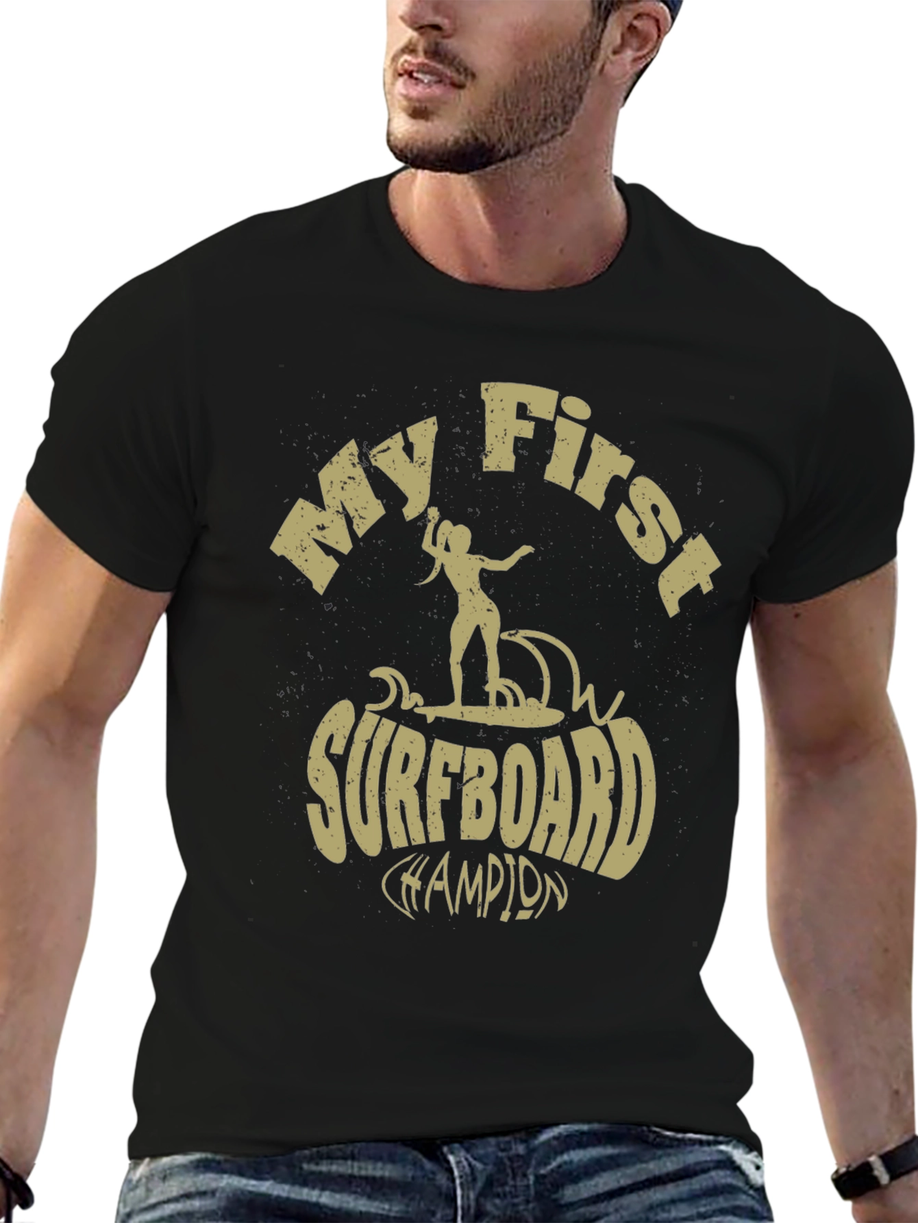 My First Surfboard Champion Black T-Shirt