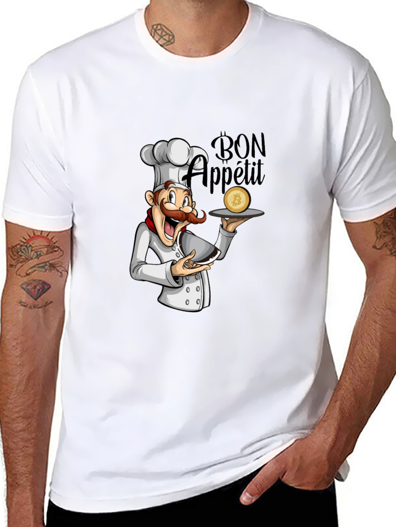 Bon Appetit Bitcoin Chef Graphic T-Shirt