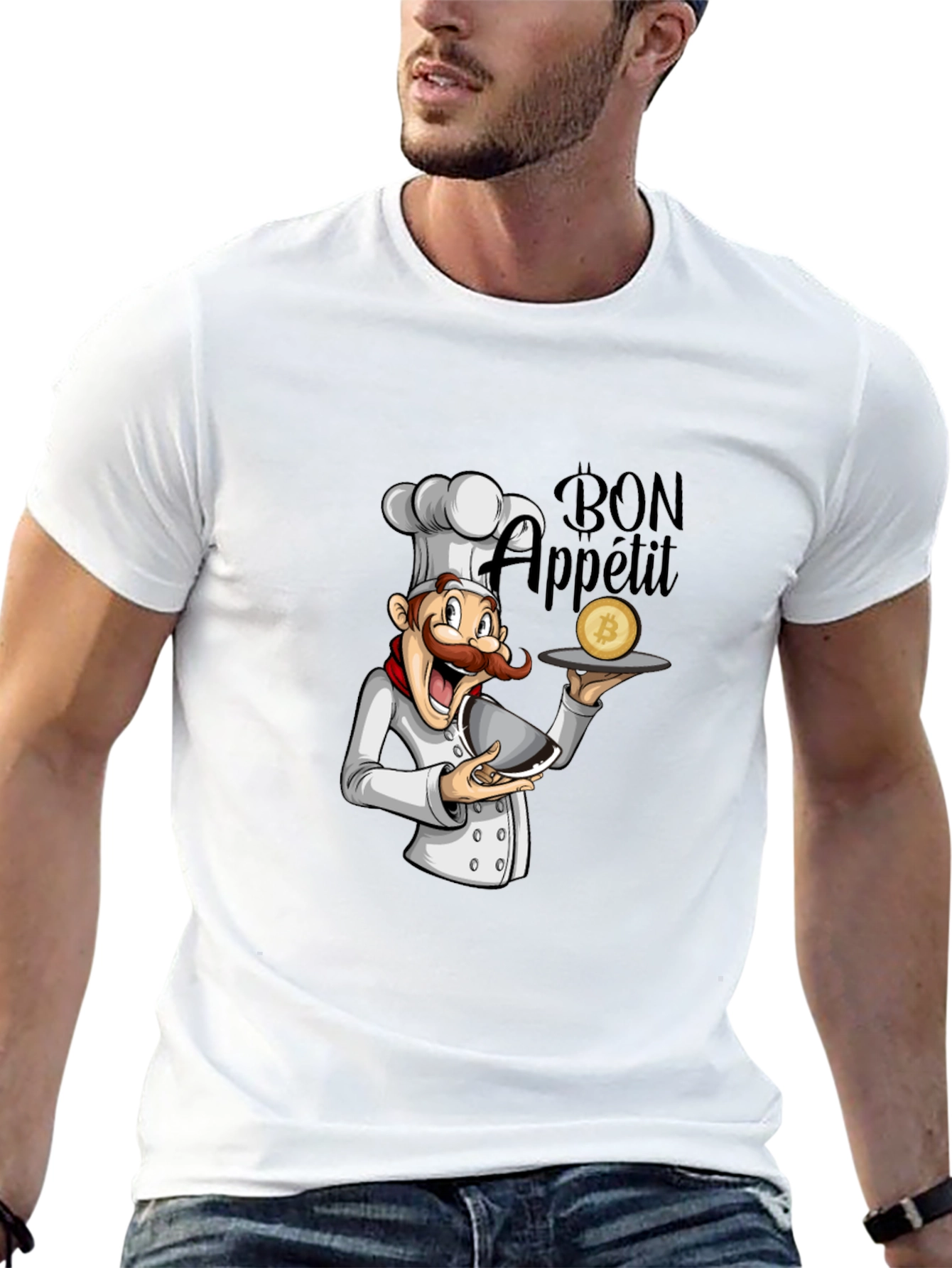 Bon Appetit Bitcoin Chef Graphic T-Shirt