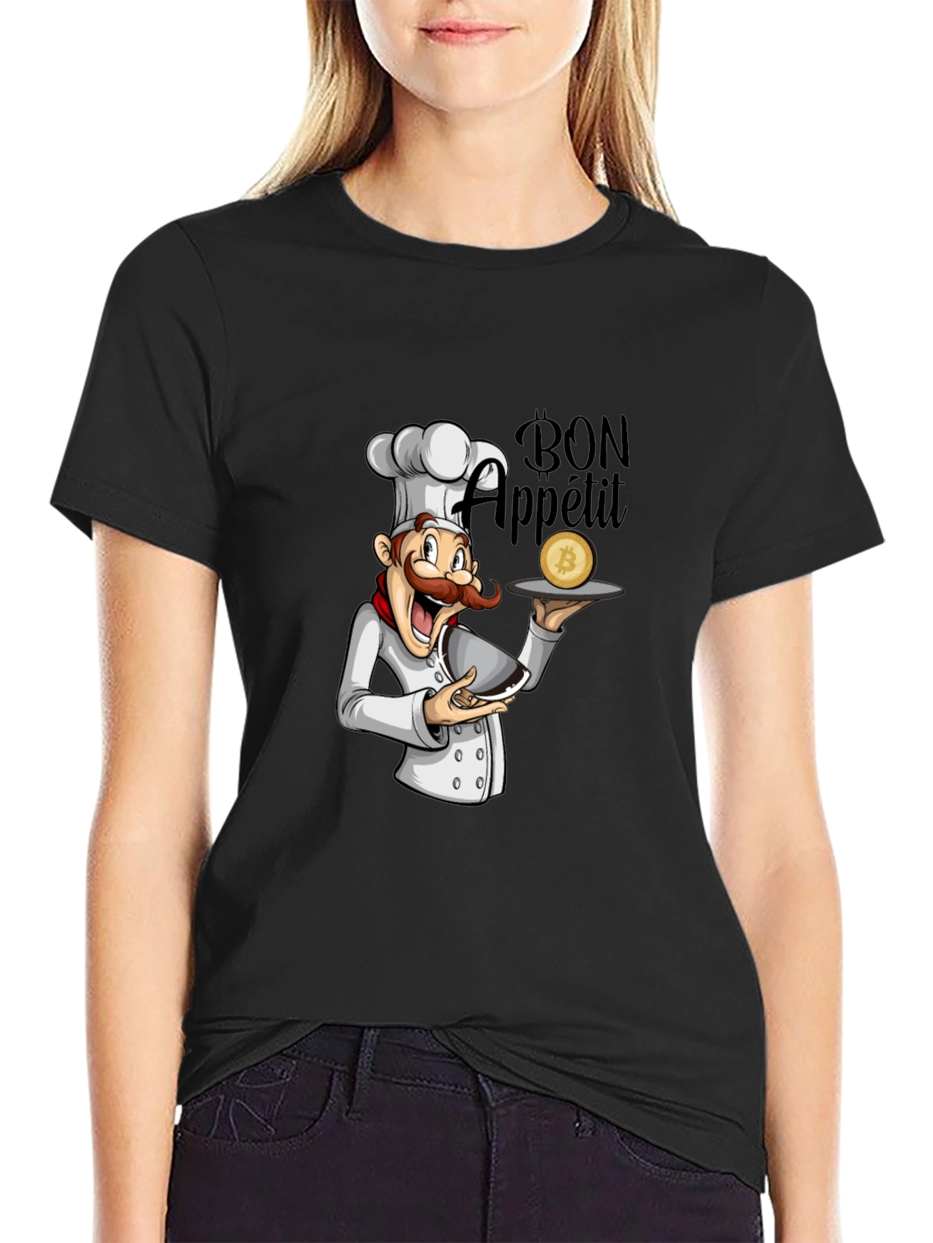 Bon Appetit Bitcoin Chef Graphic T-Shirt