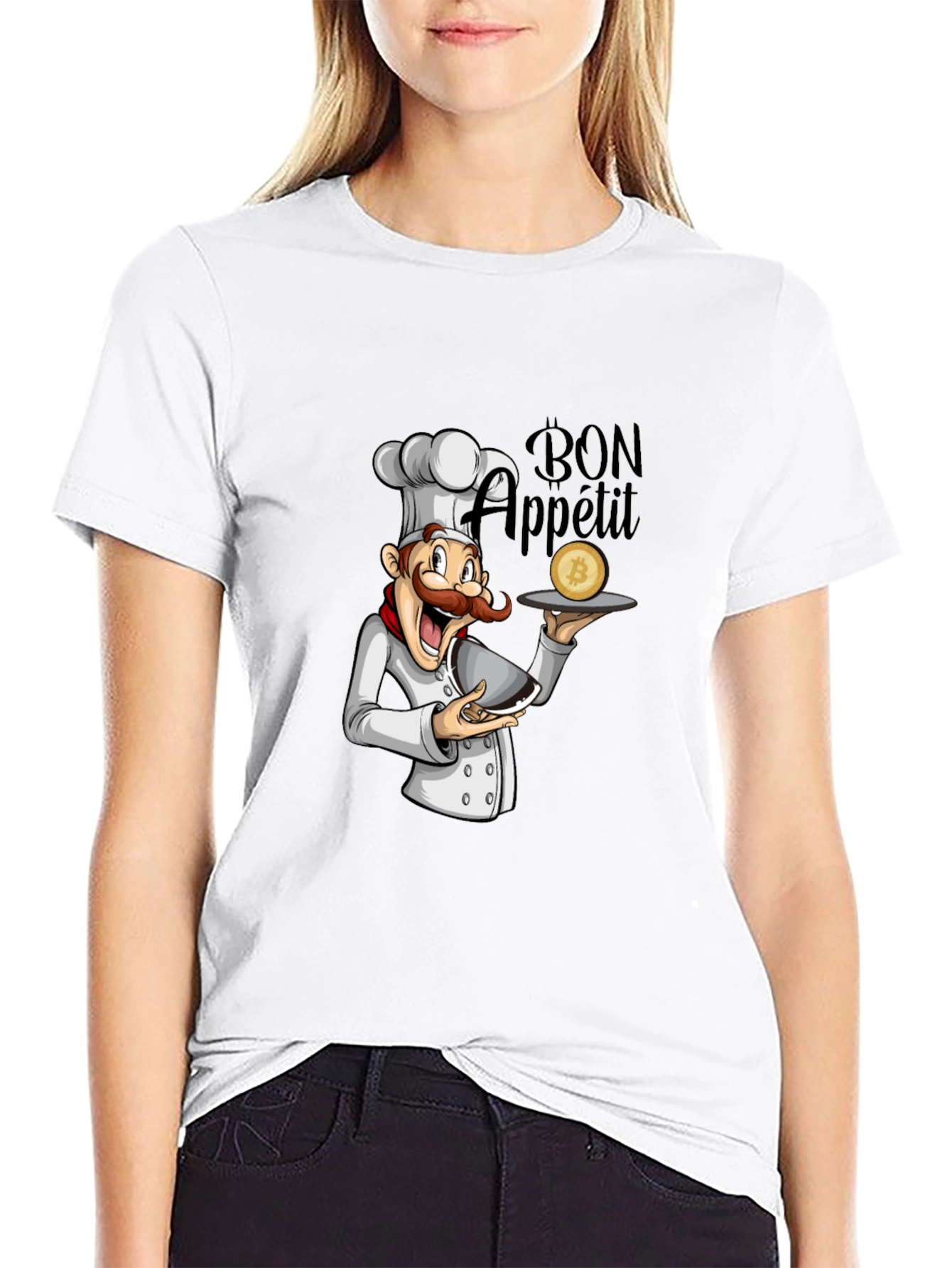 Bon Appetit Bitcoin Chef Graphic T-Shirt