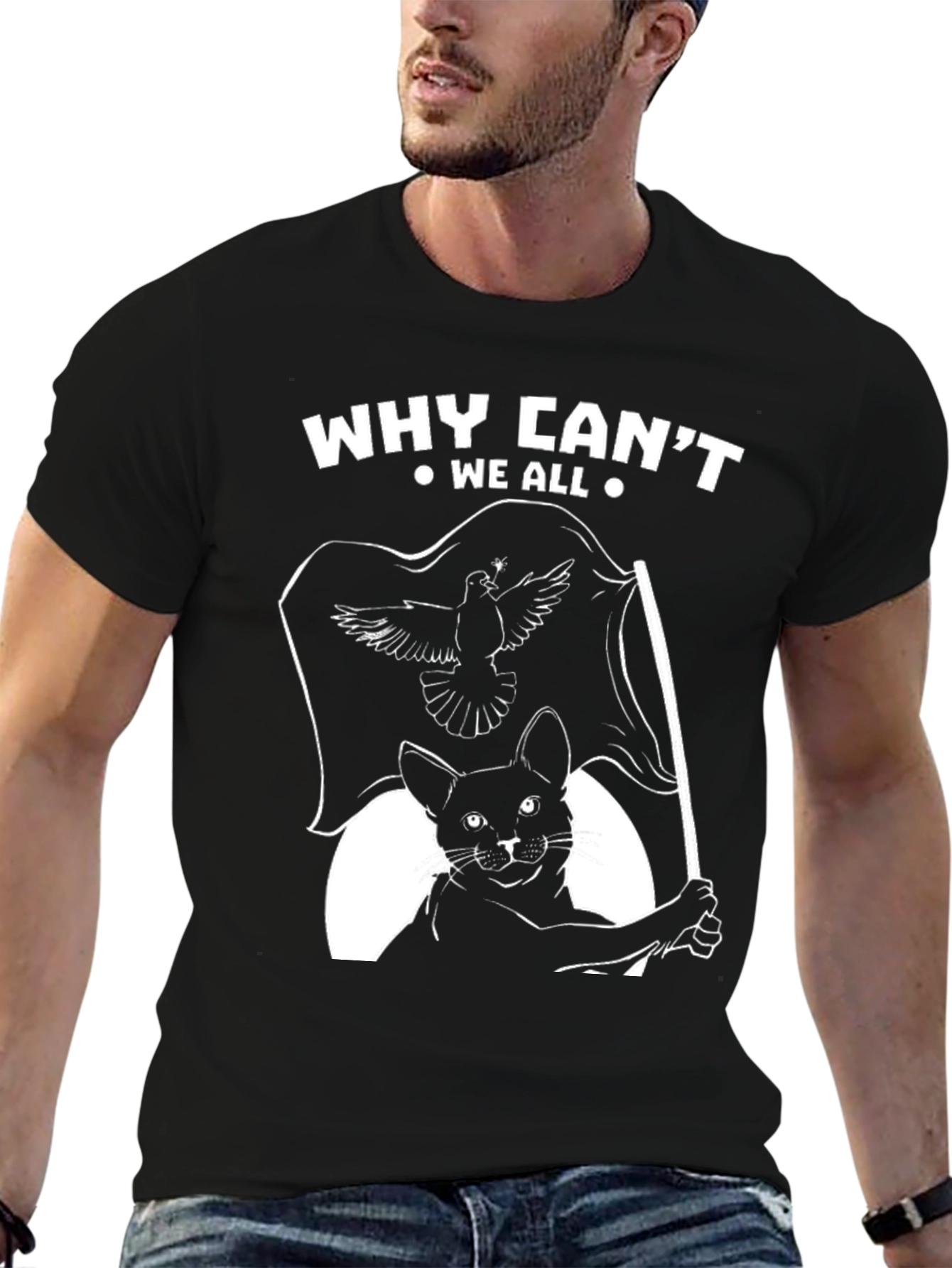 Why Cant We All Get Along Cat T-Shirt