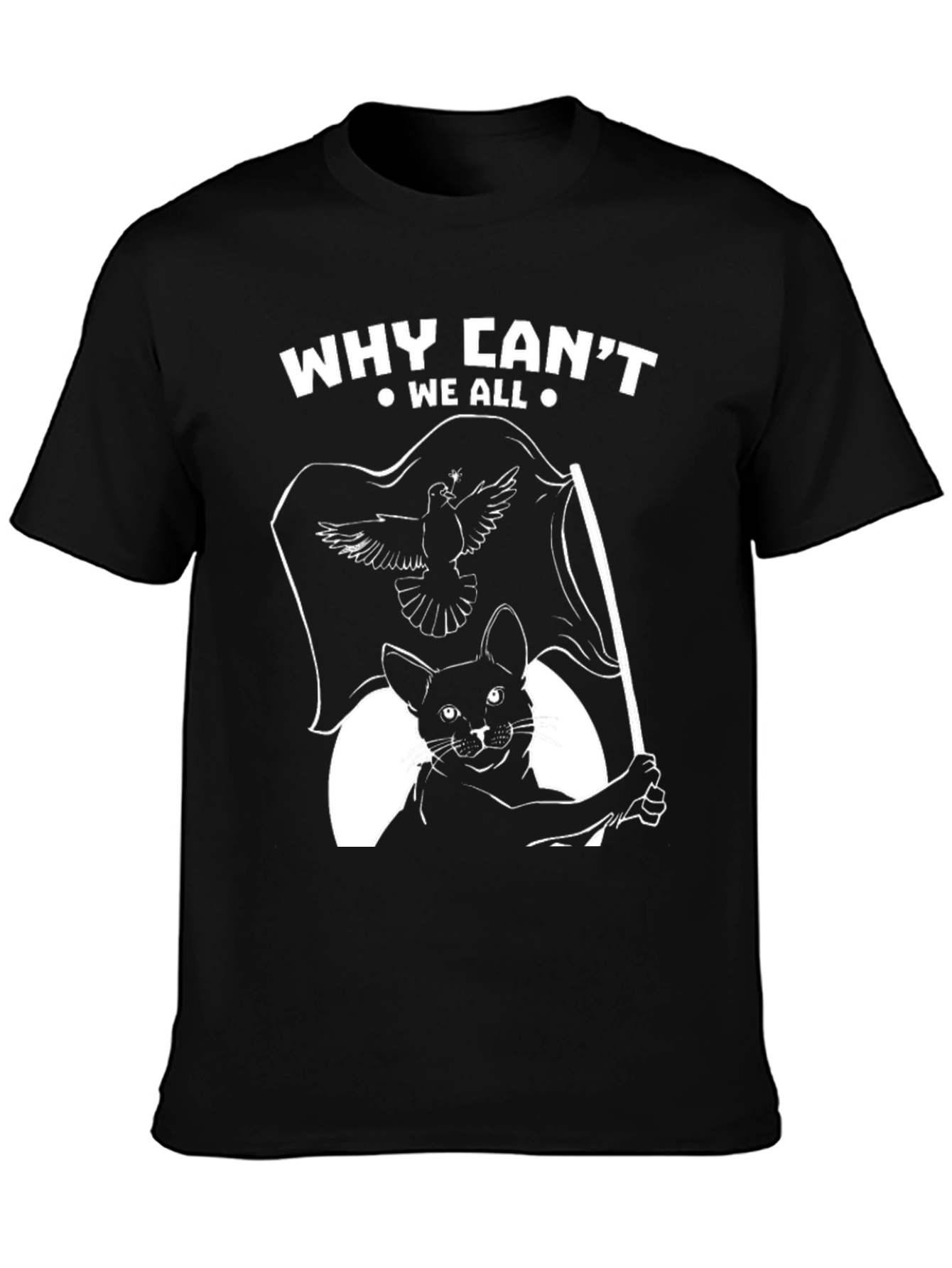 Why Cant We All Get Along Cat T-Shirt