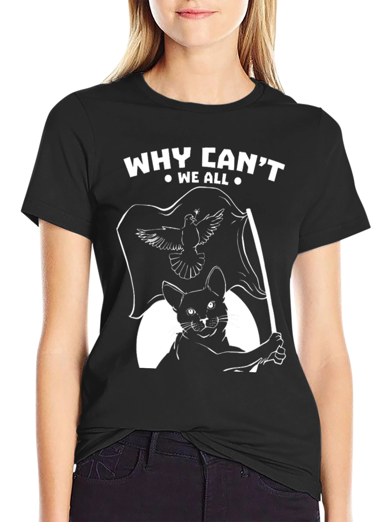 Why Cant We All Get Along Cat T-Shirt