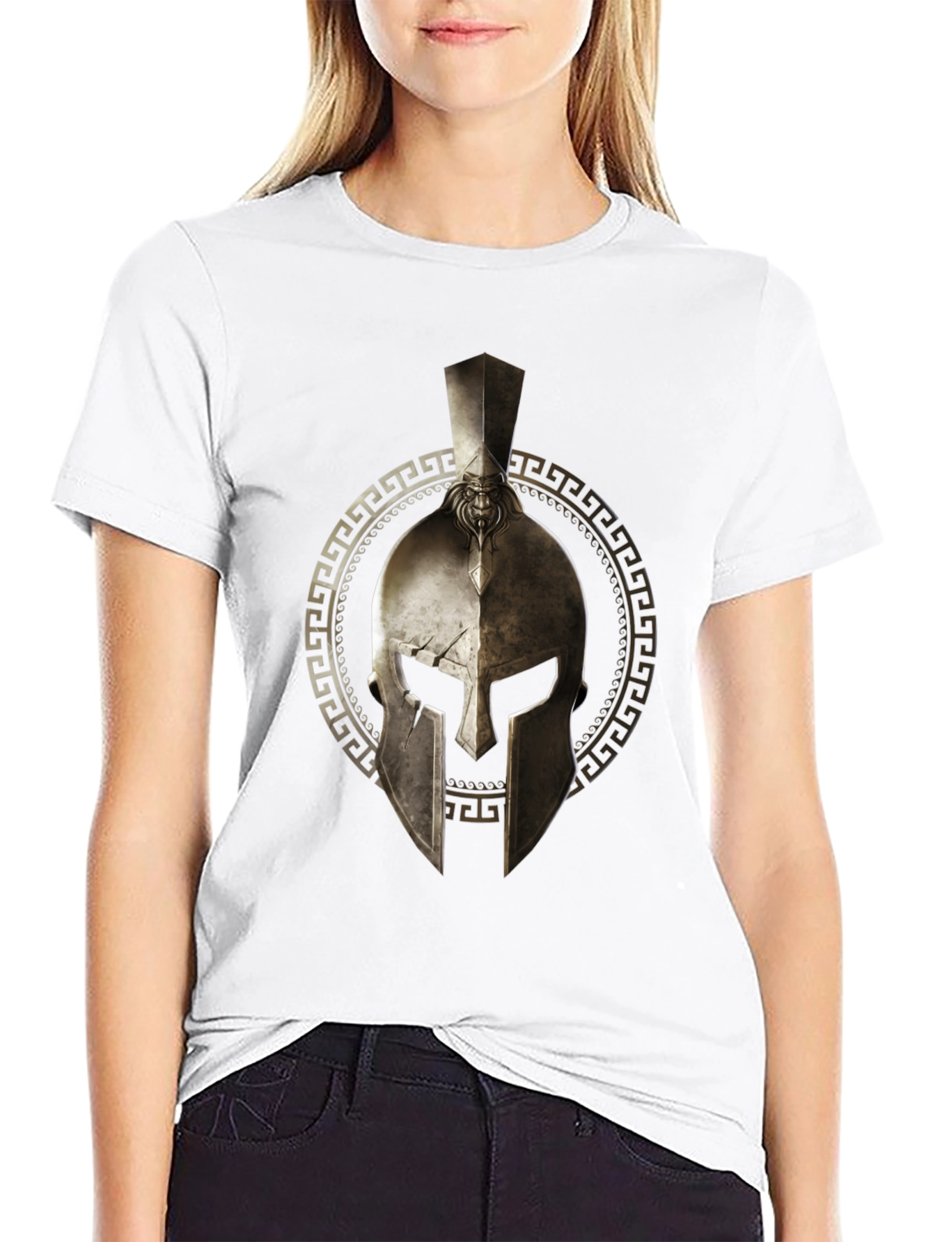 Spartan Helmet Graphic Black T-Shirt