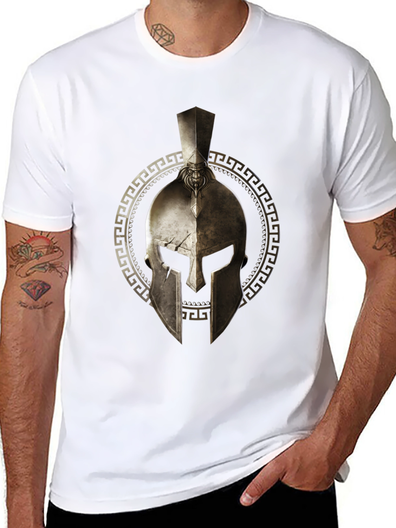 Spartan Helmet Graphic Black T-Shirt