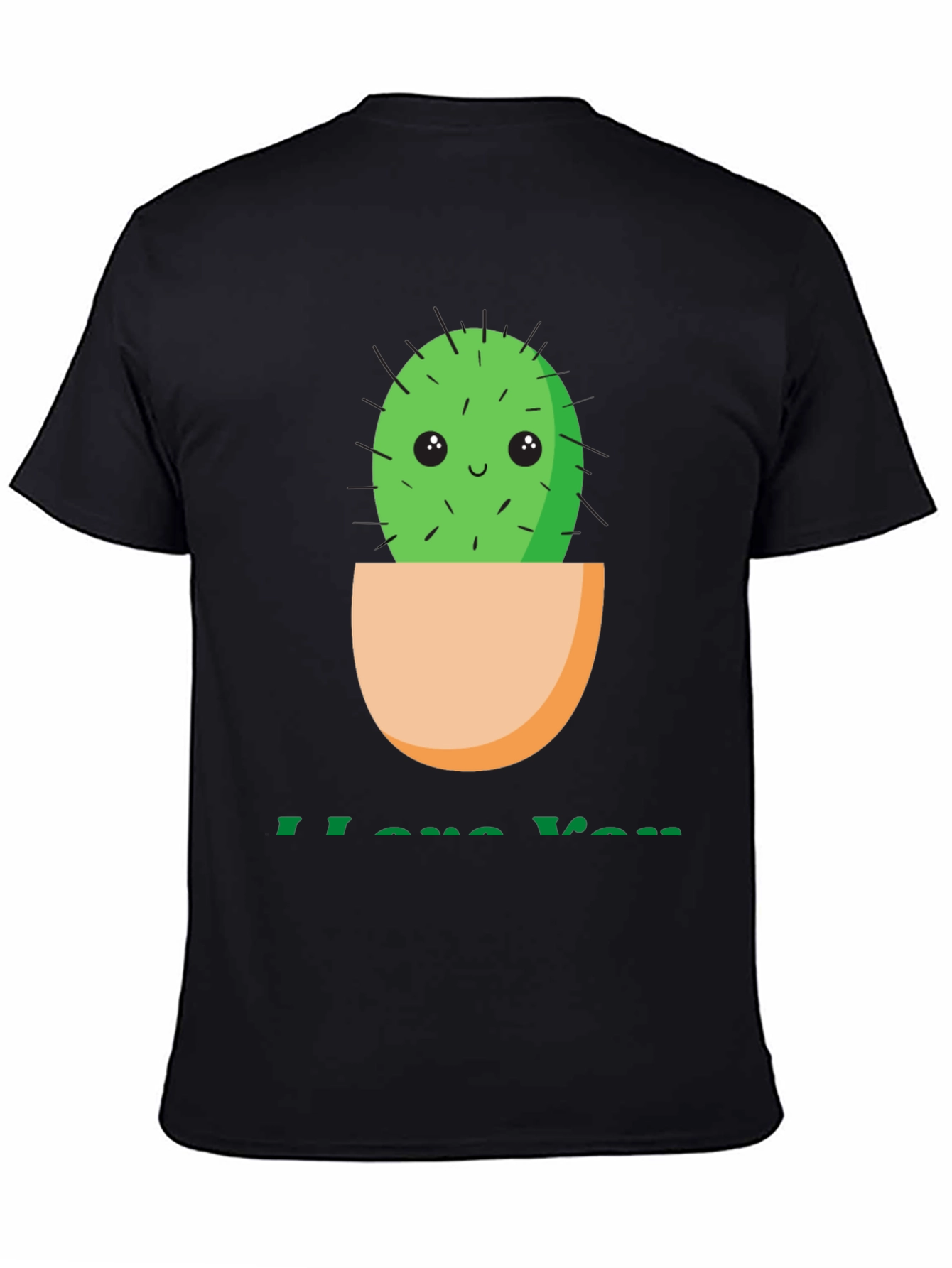 Cute Cactus I Love You T-Shirt - Black