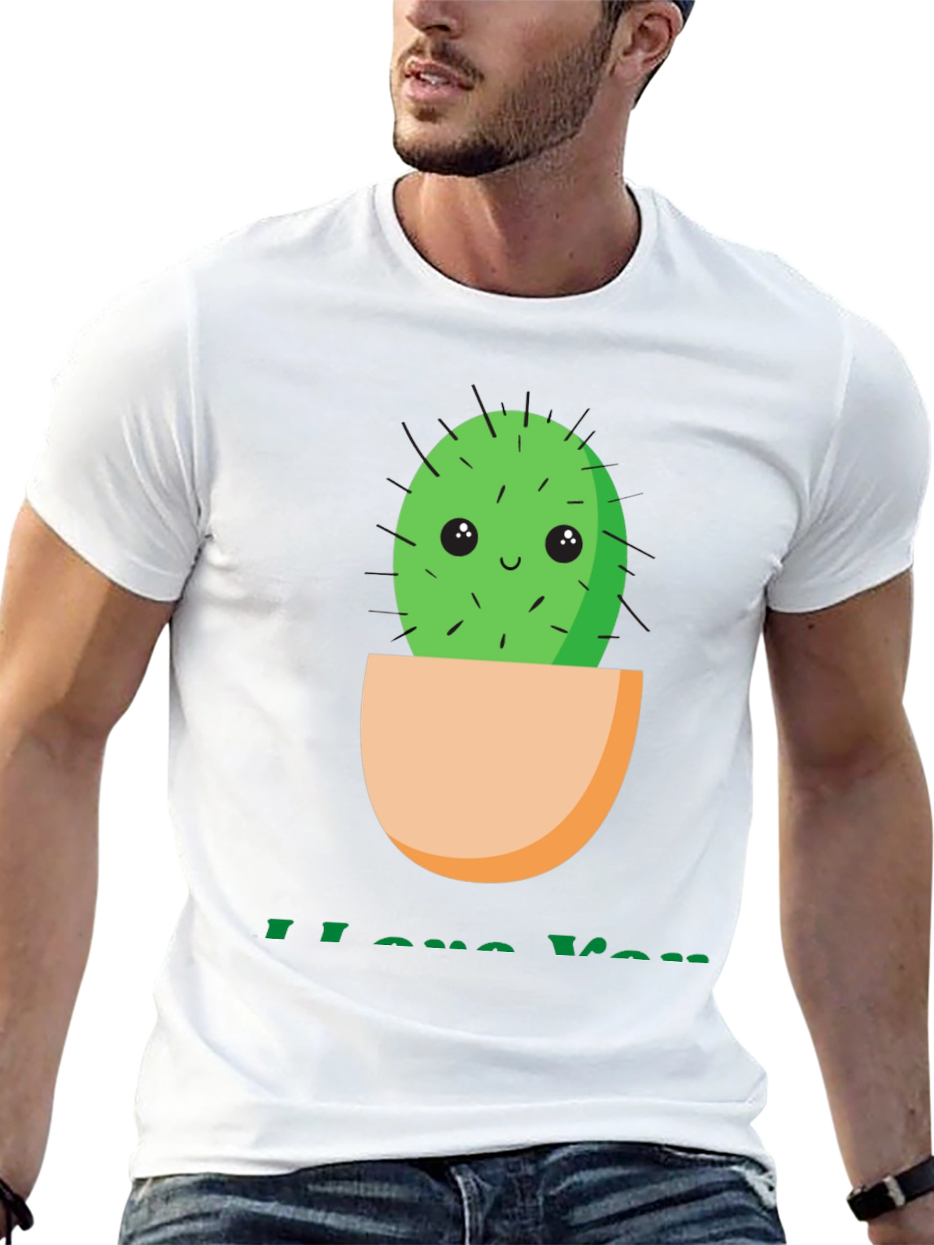 Cute Cactus I Love You T-Shirt - Black