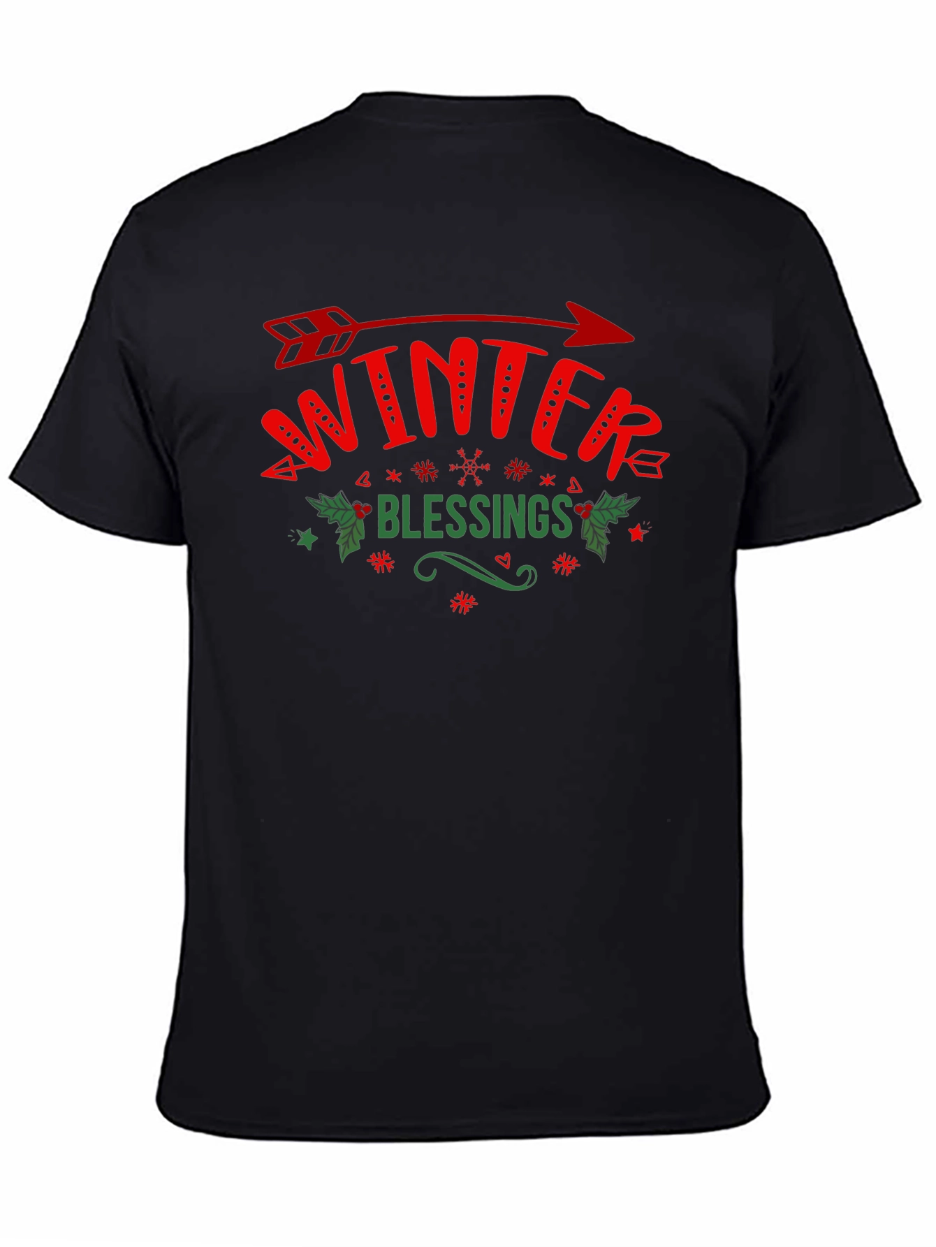 Winter Blessings Graphic Tee - Holiday Arrow Design