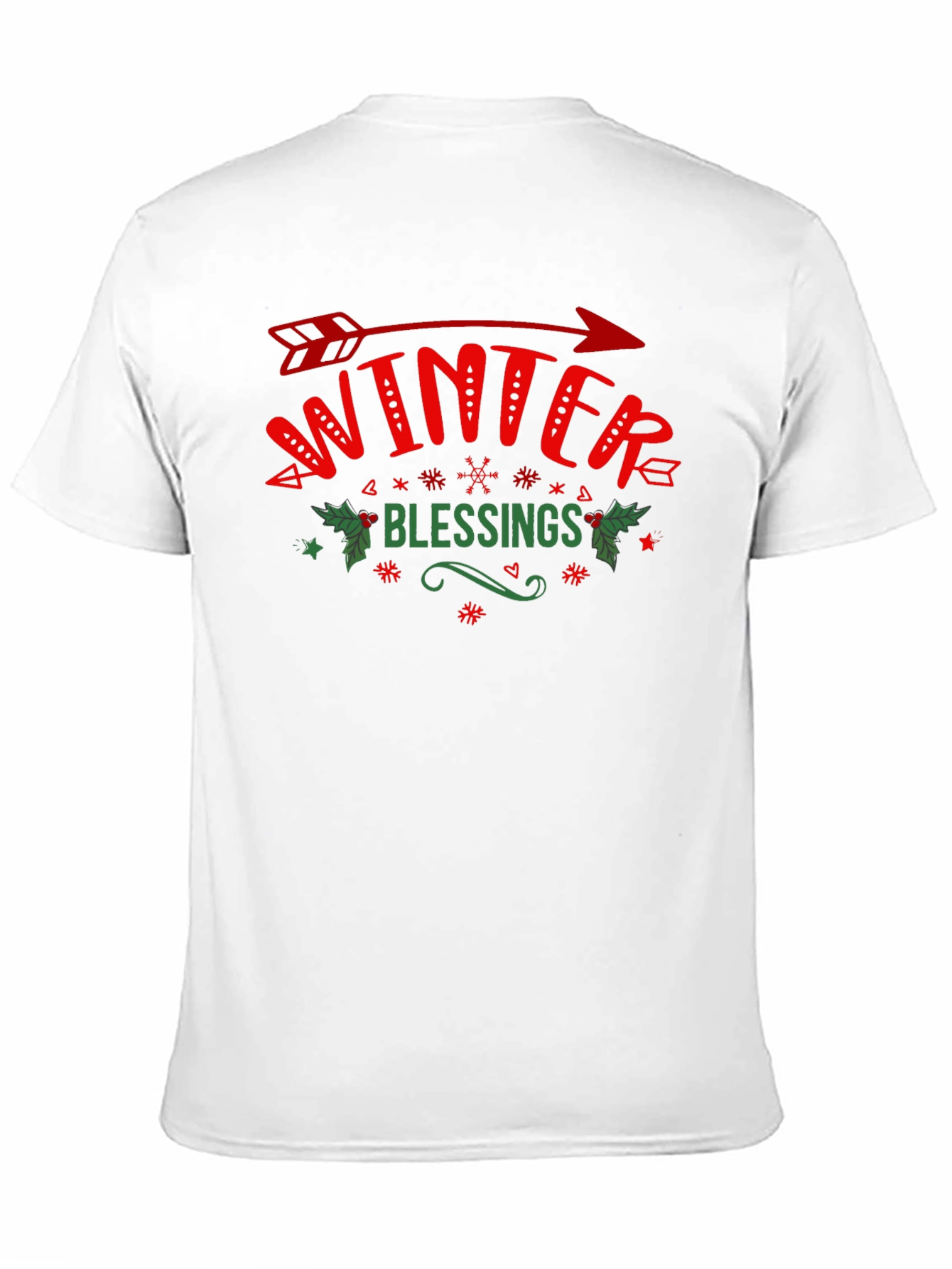 Winter Blessings Graphic Tee - Holiday Arrow Design