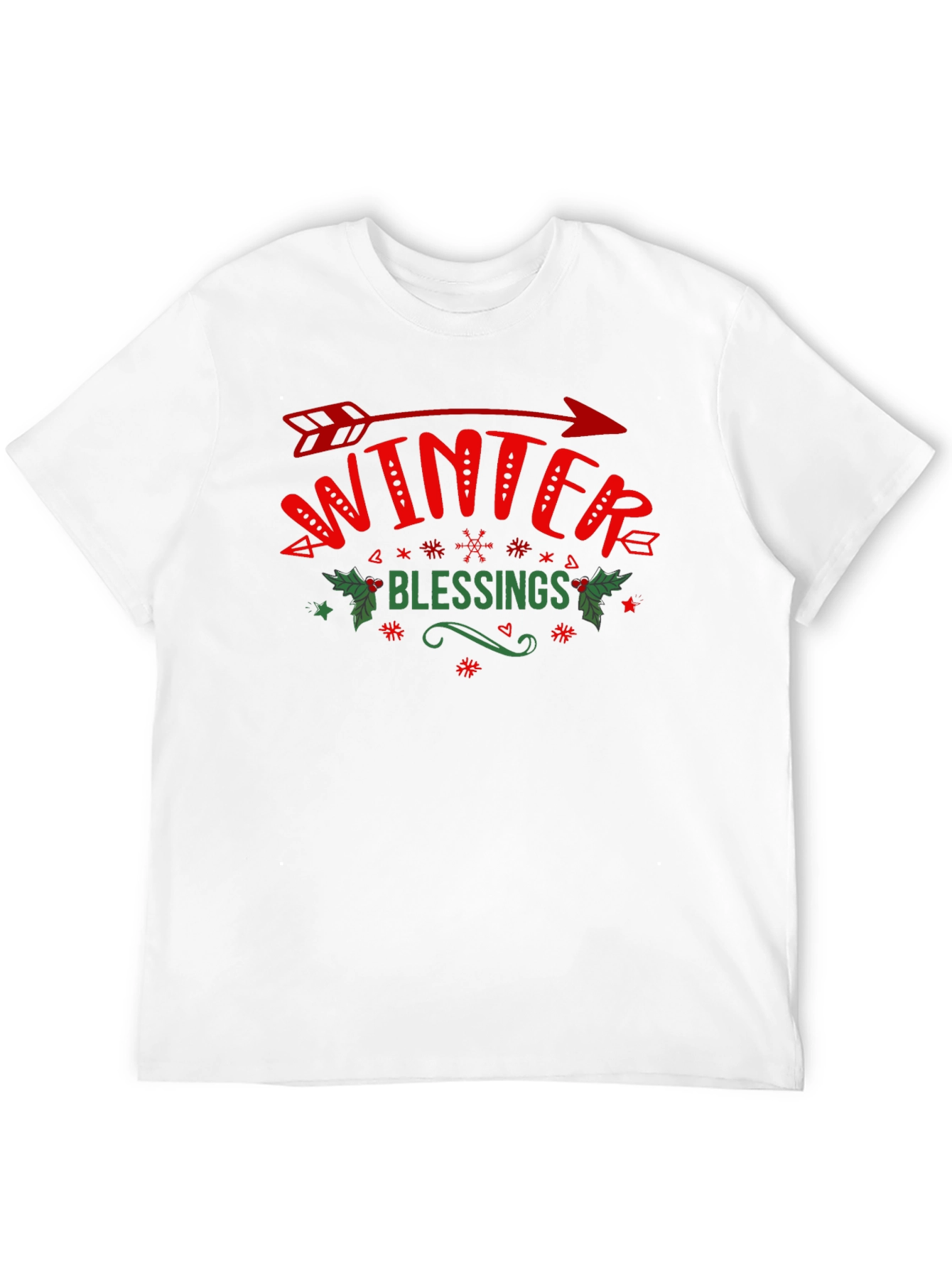 Winter Blessings Graphic Tee - Holiday Arrow Design