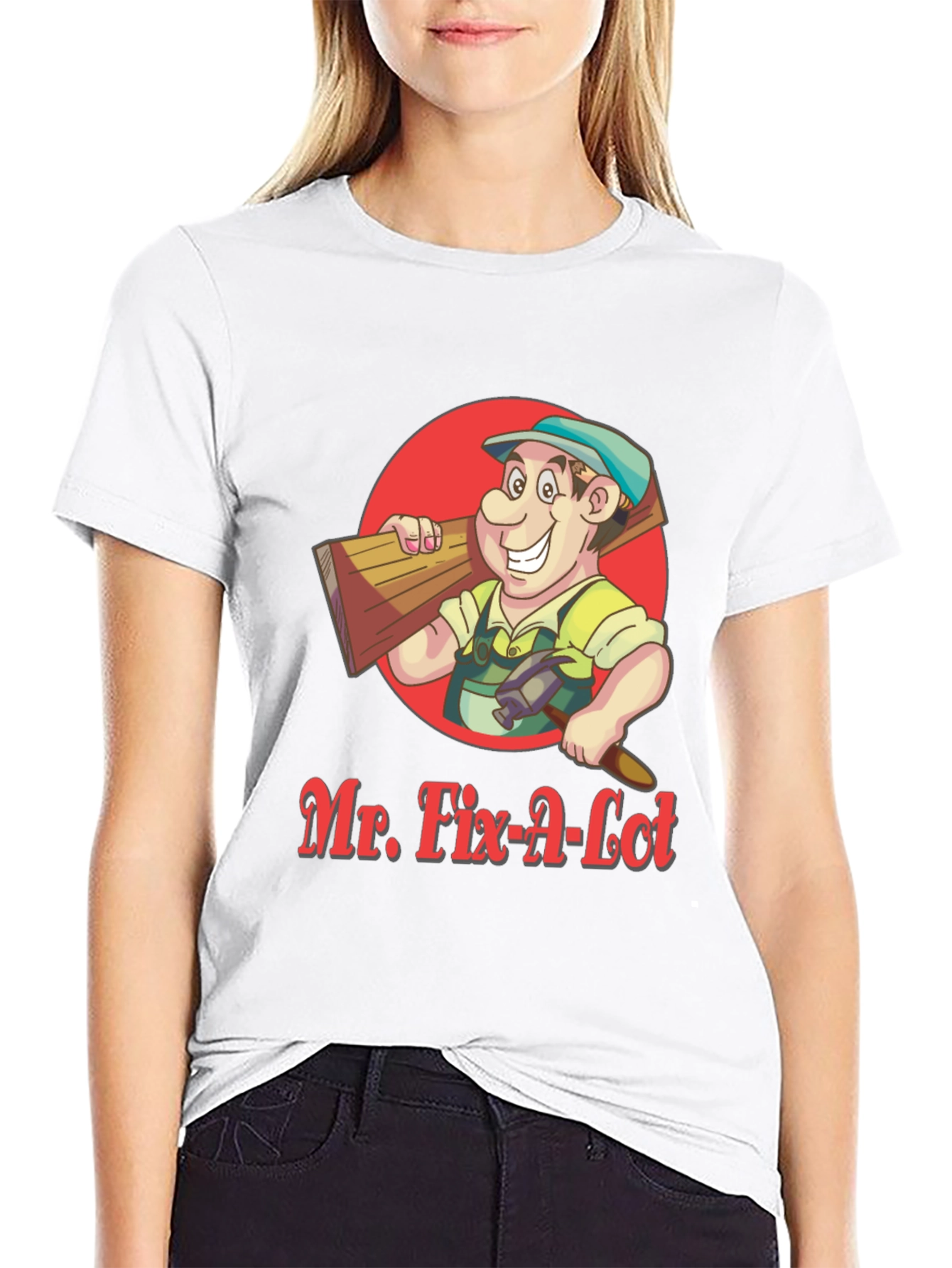 Mr. Fix-A-Lot Cartoon Graphic Tee - Black