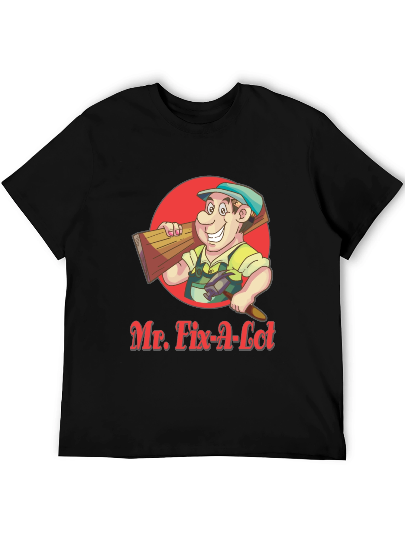 Mr. Fix-A-Lot Cartoon Graphic Tee - Black