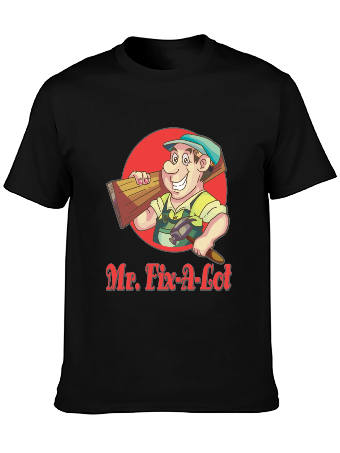 Mr. Fix-A-Lot Cartoon Graphic Tee - Black