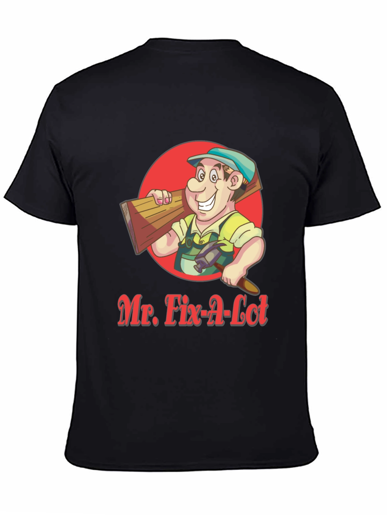 Mr. Fix-A-Lot Cartoon Graphic Tee - Black