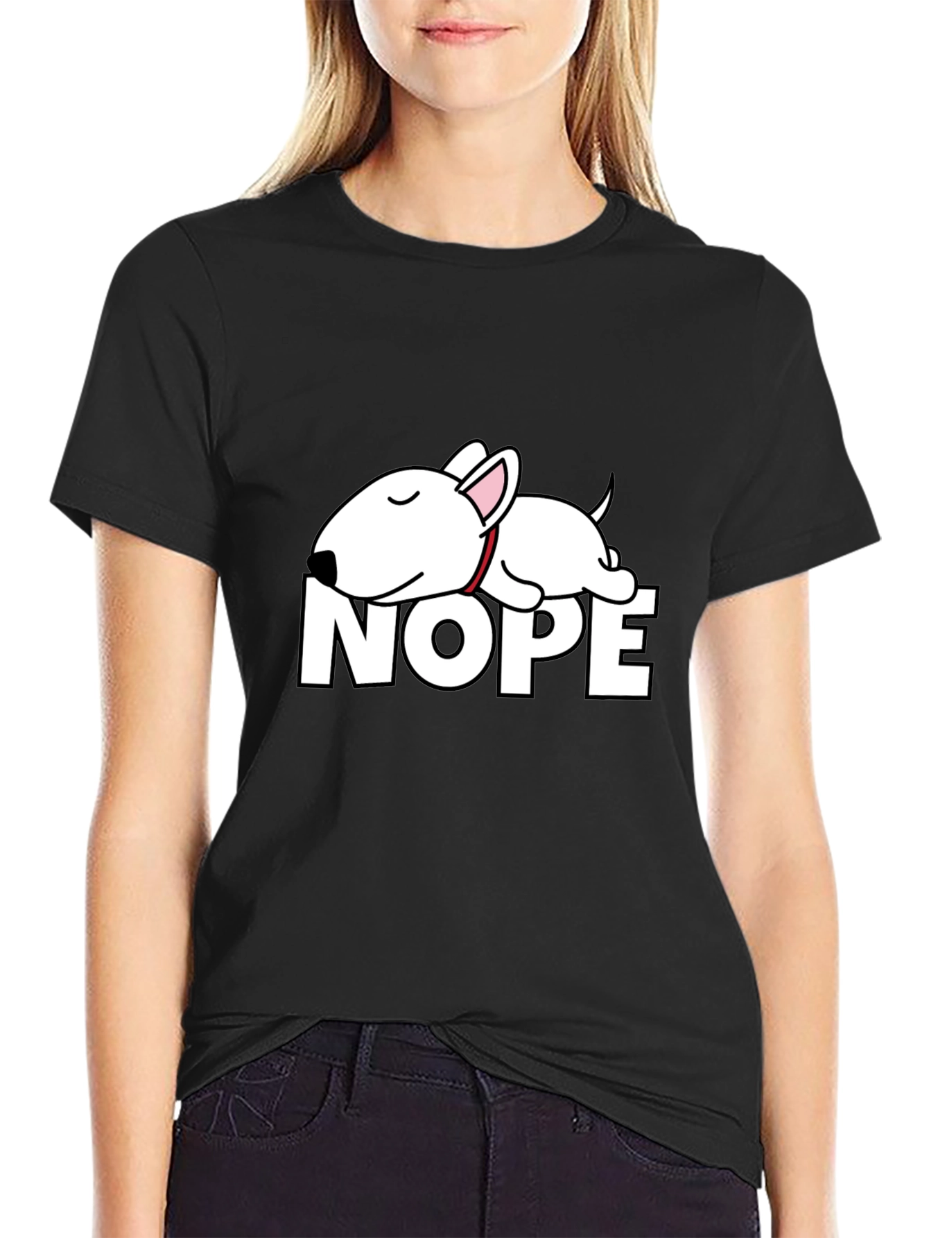 Nope Dog T-Shirt - Funny Bull Terrier Tee