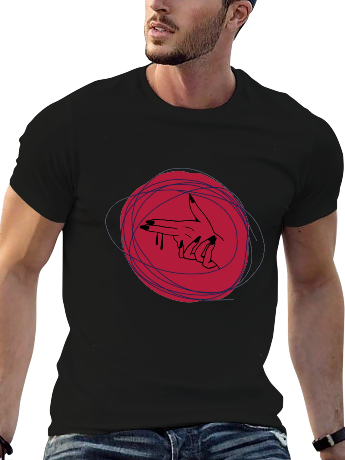 Edgy Graphic Tee - Hand Gun Design