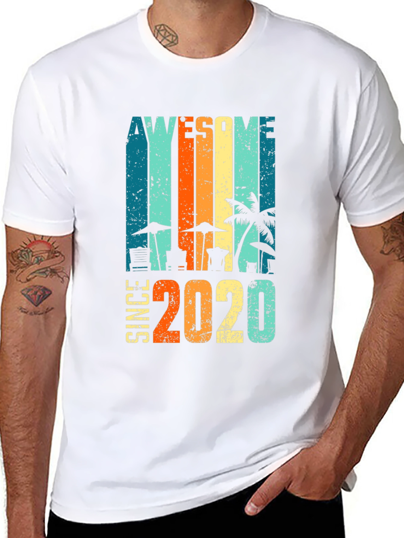 Awesome Since 2020 Graphic Tee - Black
