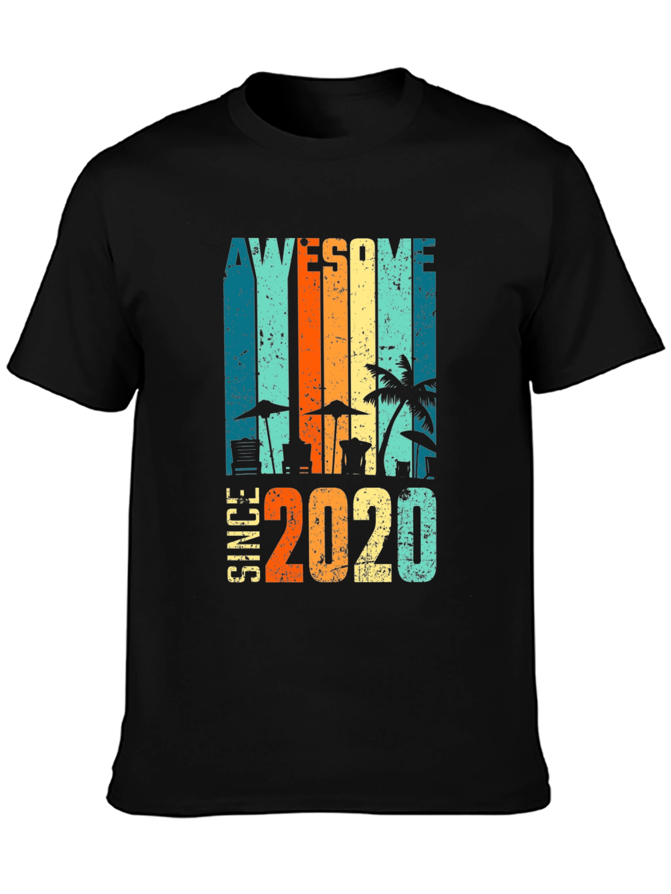 Awesome Since 2020 Graphic Tee - Black
