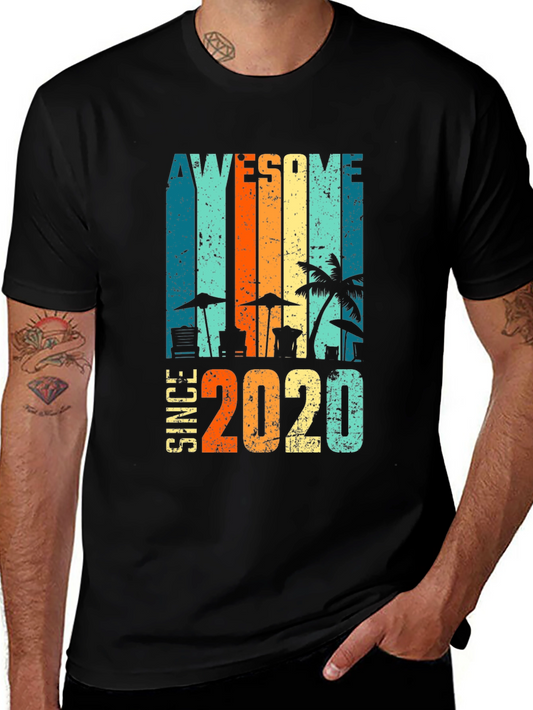Awesome Since 2020 Graphic Tee - Black