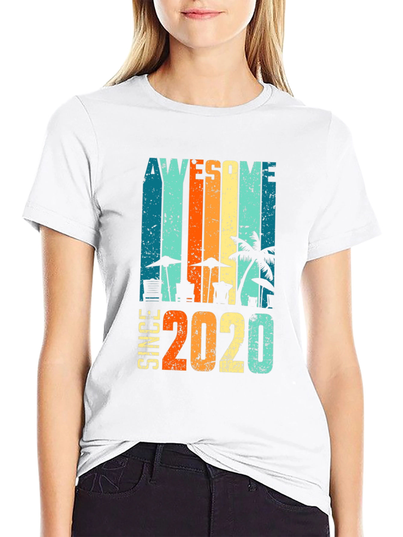 Awesome Since 2020 Graphic Tee - Black