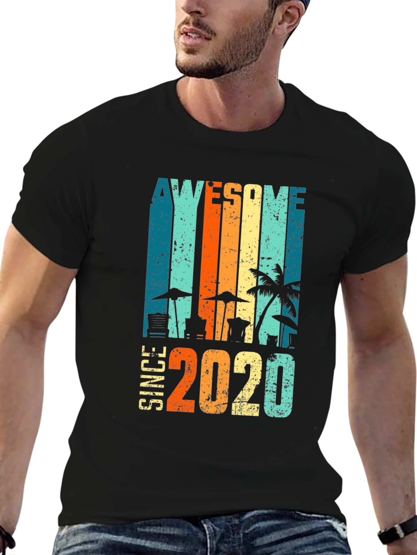 Awesome Since 2020 Graphic Tee - Black
